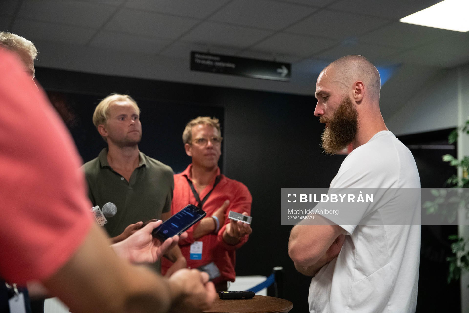 Jo Inge Berget of Malmö FF in mixed zone