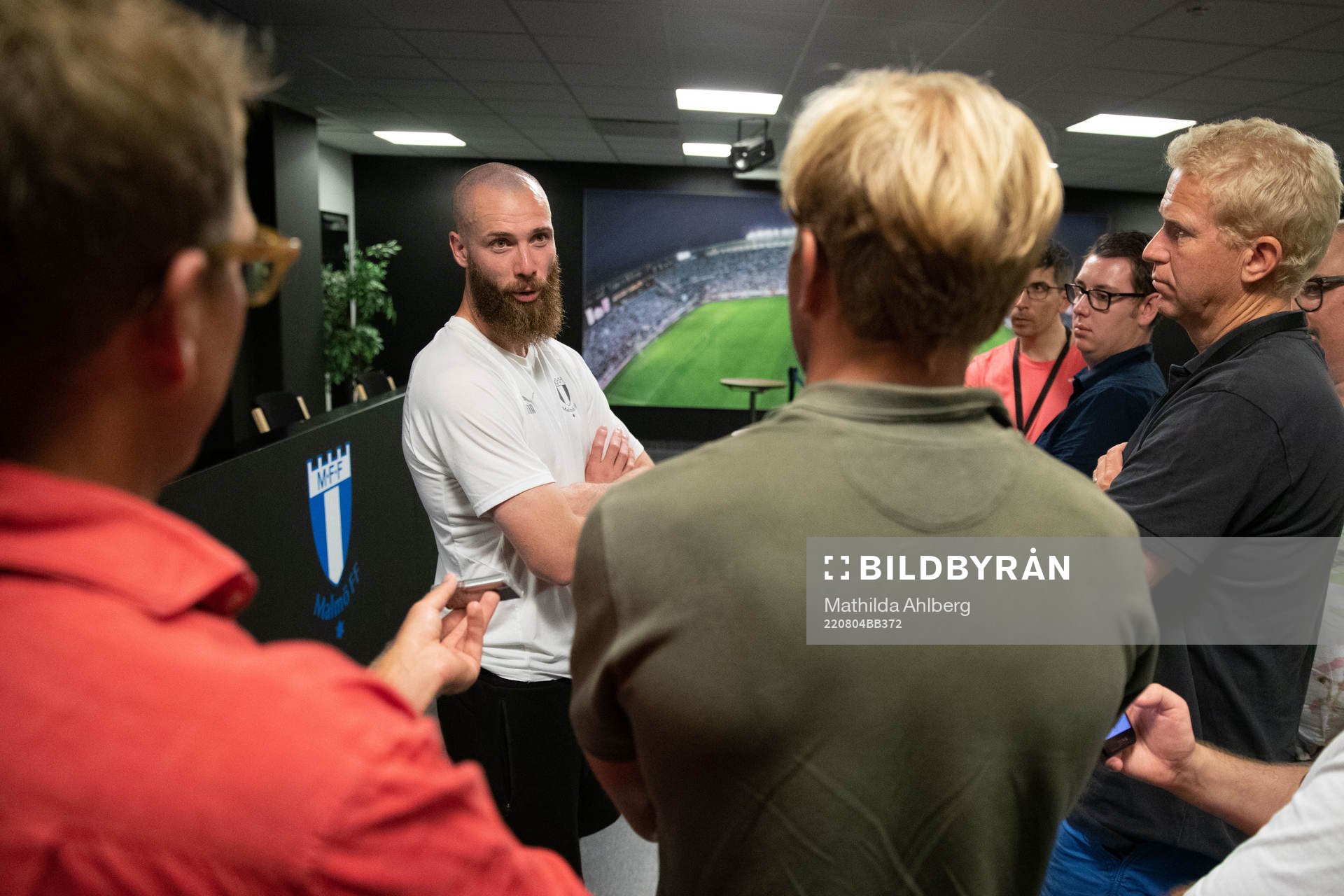 Jo Inge Berget of Malmö FF in mixed zone