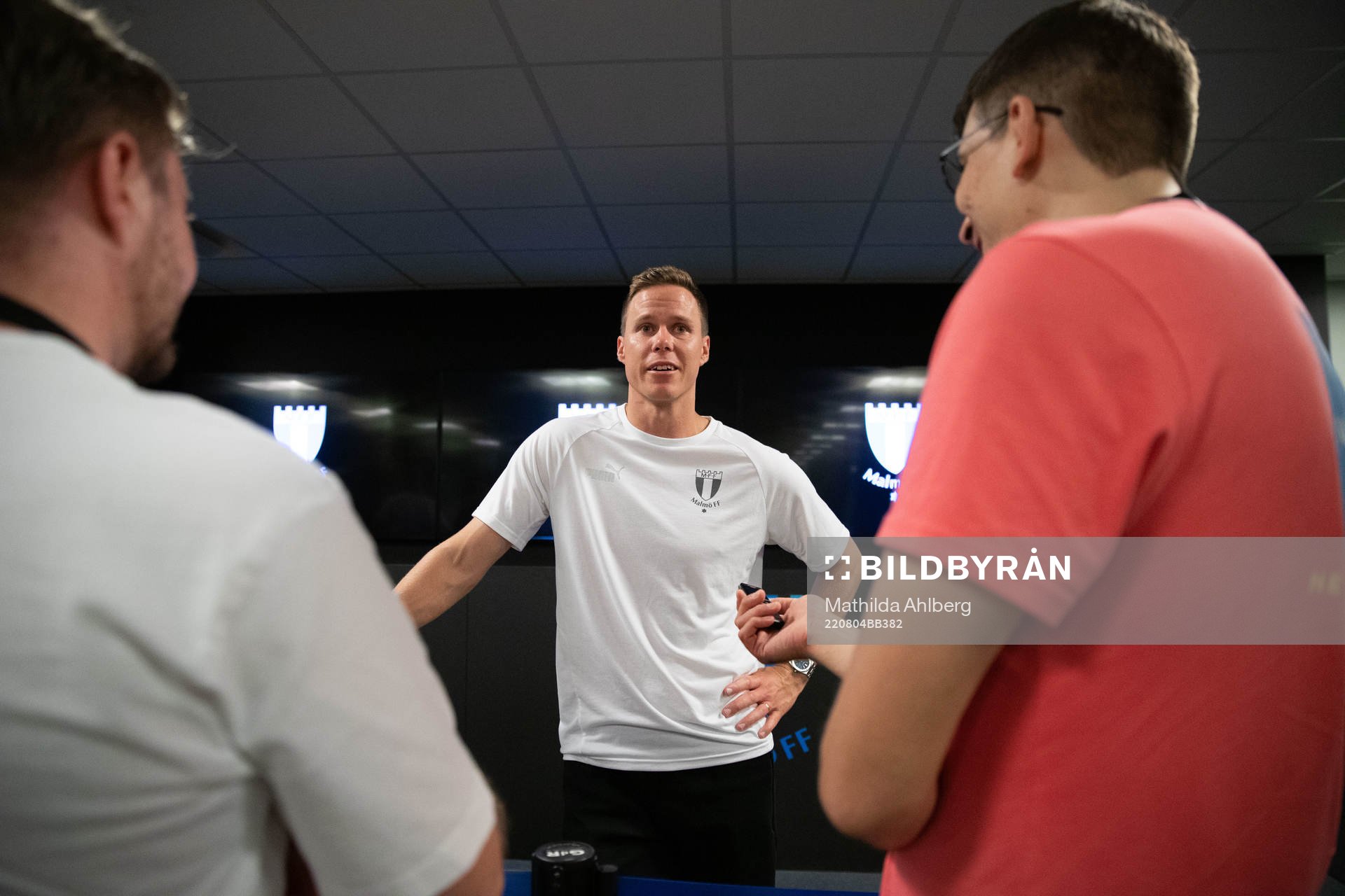 Niklas Moisander of Malmö FF in mixed zone