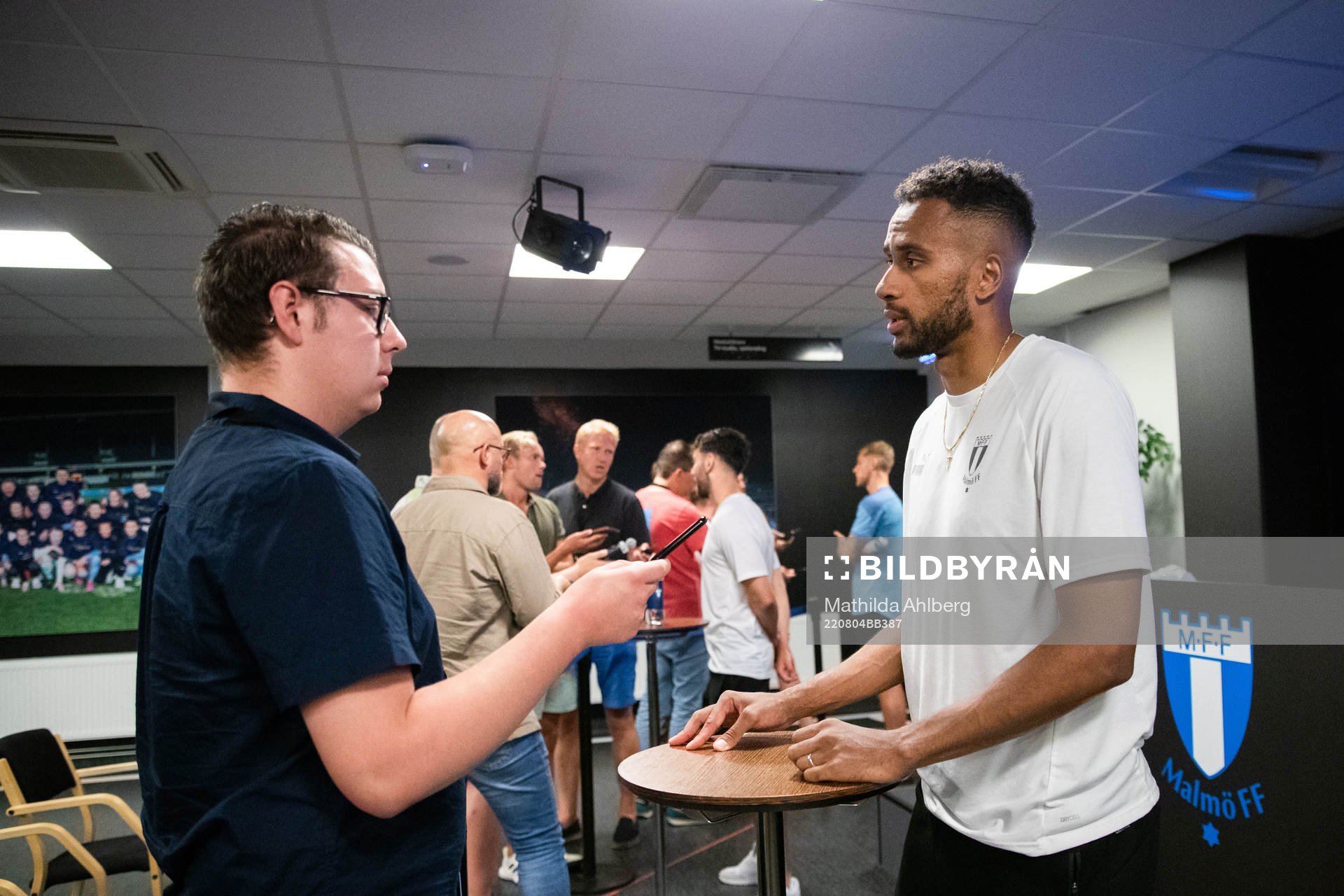Isaac Kiese Thelin of Malmö FF in mixed zone