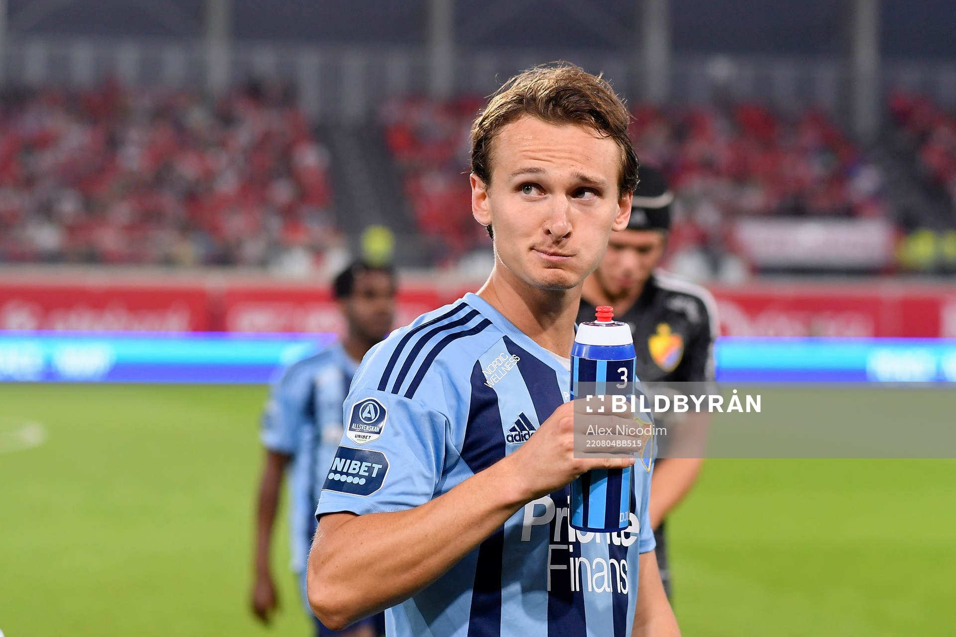 Hjalmar Ekdal of Djurgården during the UEFA Conference League between Sepsi and Djurgården on August 4, 2022 in Sfântu Gheorghe.