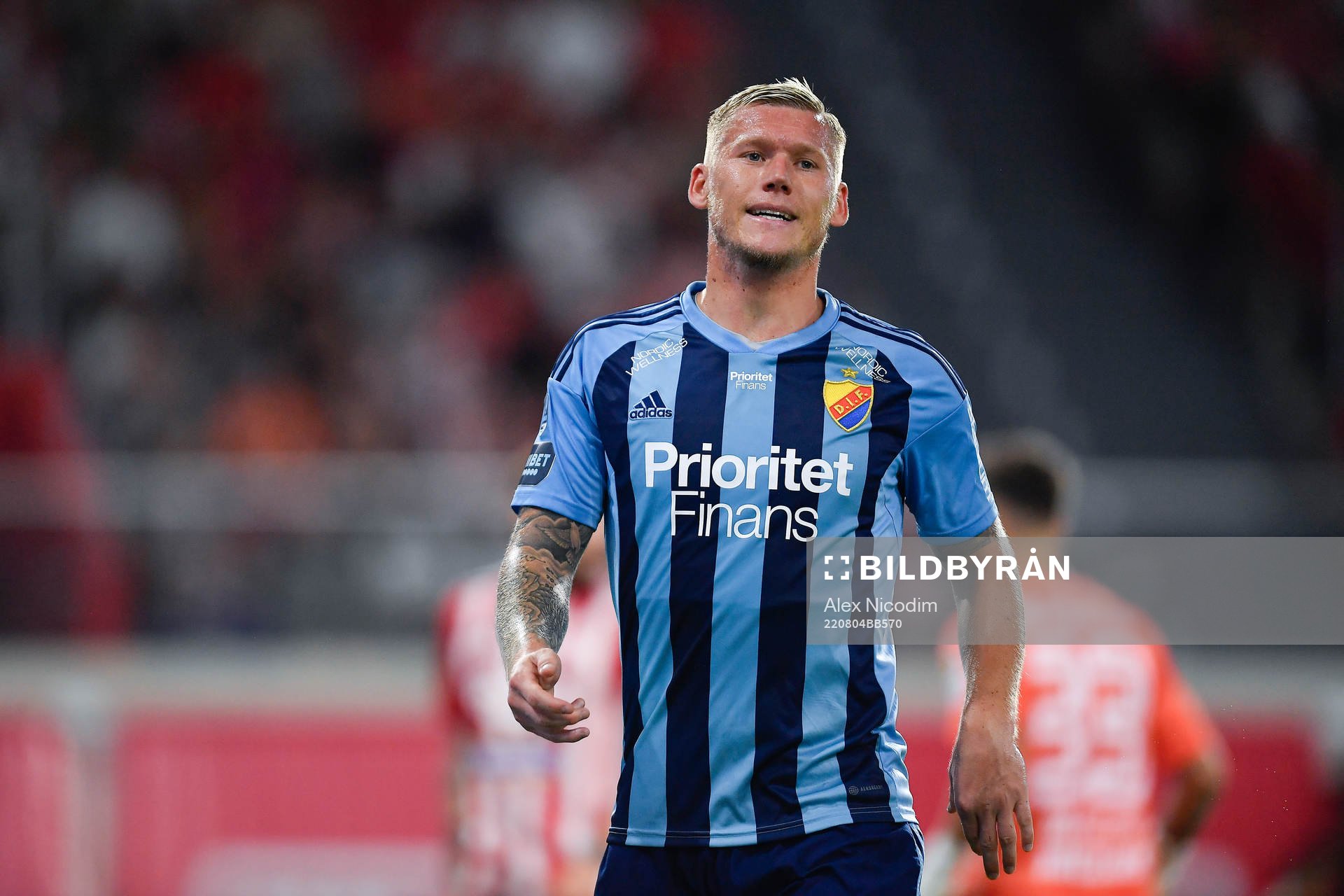 Victor Edvardsen of Djurgården looks dejected