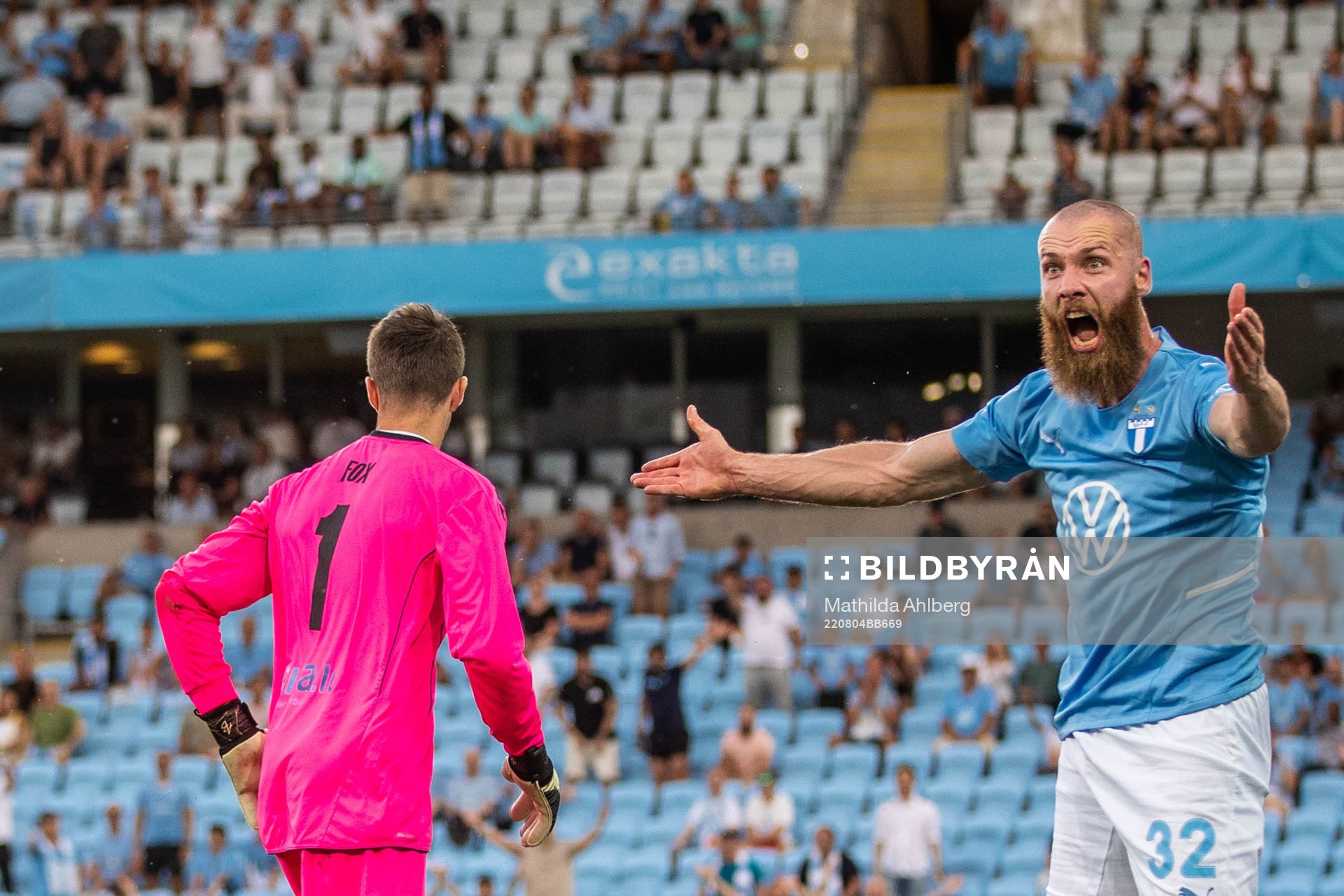 Jo Inge Berget of Malmö FF reacts