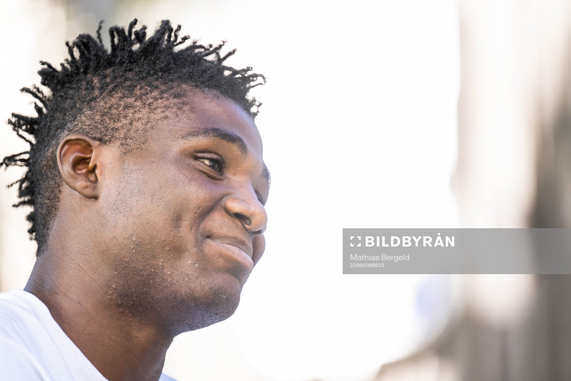 IFK Göteborgs Saidu Salisu under en intervju den 5 augusti 2022 i Göteborg. 