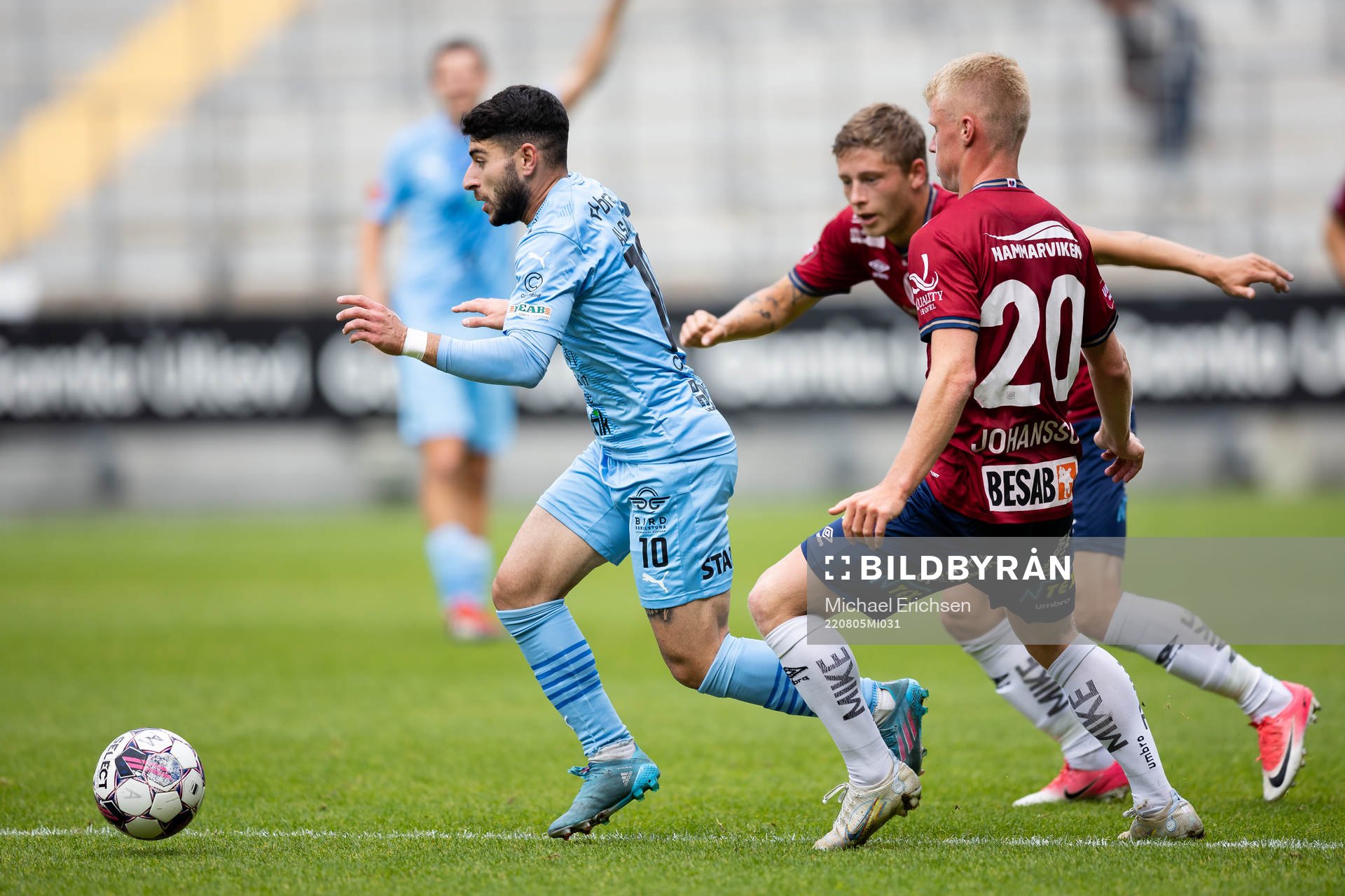 AFC Eskilstunas André Alsanati under fotbollsmatchen i Superettan mellan Örgryte och AFC Eskilstuna den 5 augusti 2022 i Göteborg. 