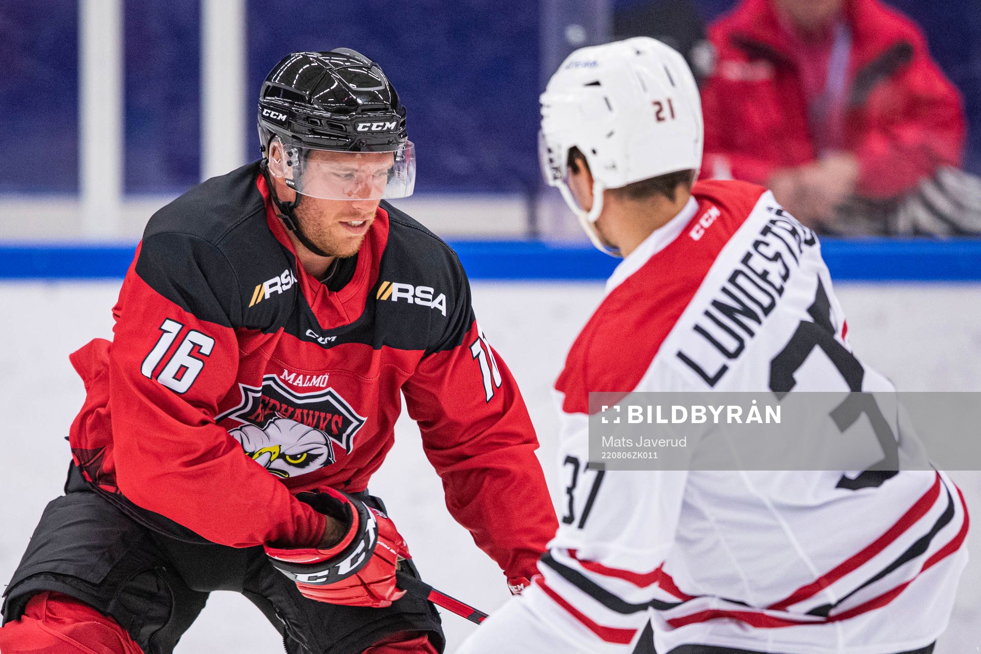 Malmö Redhawks Matias Lassen och OM21 All-Stars Isac