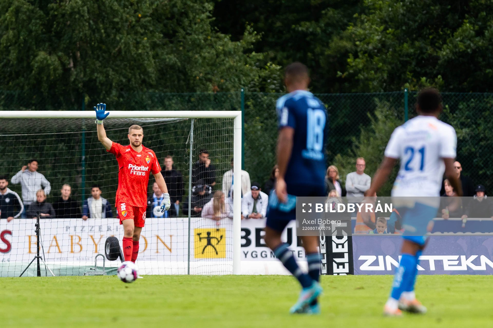 Djurgårdens målvakt Aleksandr Vasyutin under fotbollsmatchen i Allsvenskan mellan Värnamo och Djurgården den 7 augusti 2022 i Värnamo. 