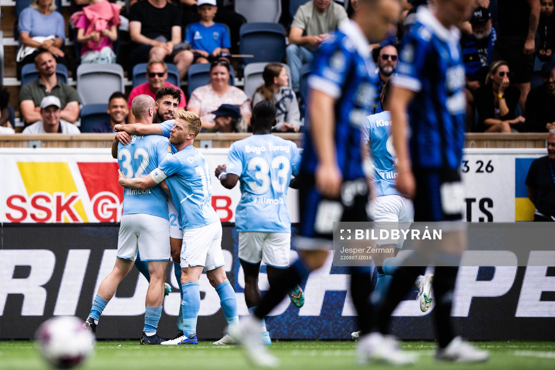 Malmö FFs Jo Inge Berget och Moustafa Zeidan jublar