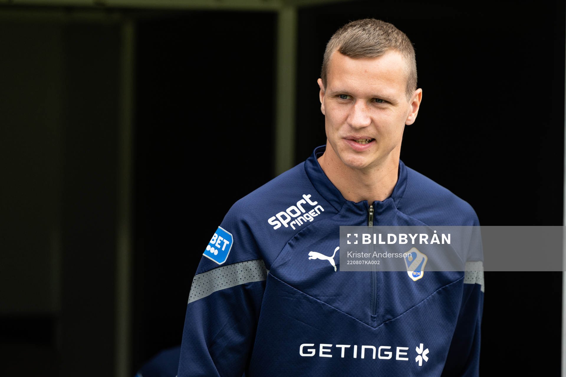 Halmstads Alexander Berntsson före fotbollsmatchen i