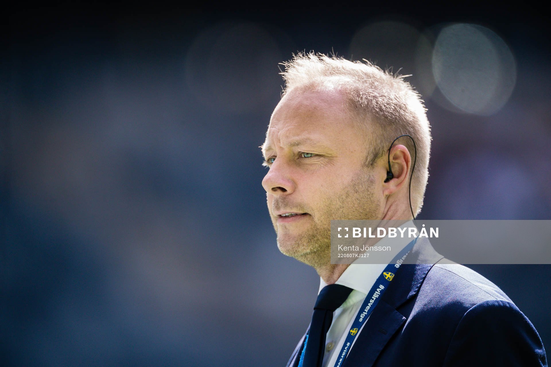 Discoverys expertkommentator Anders Andersson inför fotbollsmatchen i Allsvenskan mellan Hammarby och GIF Sundsvall den 7 augusti 2022 i Stockholm.