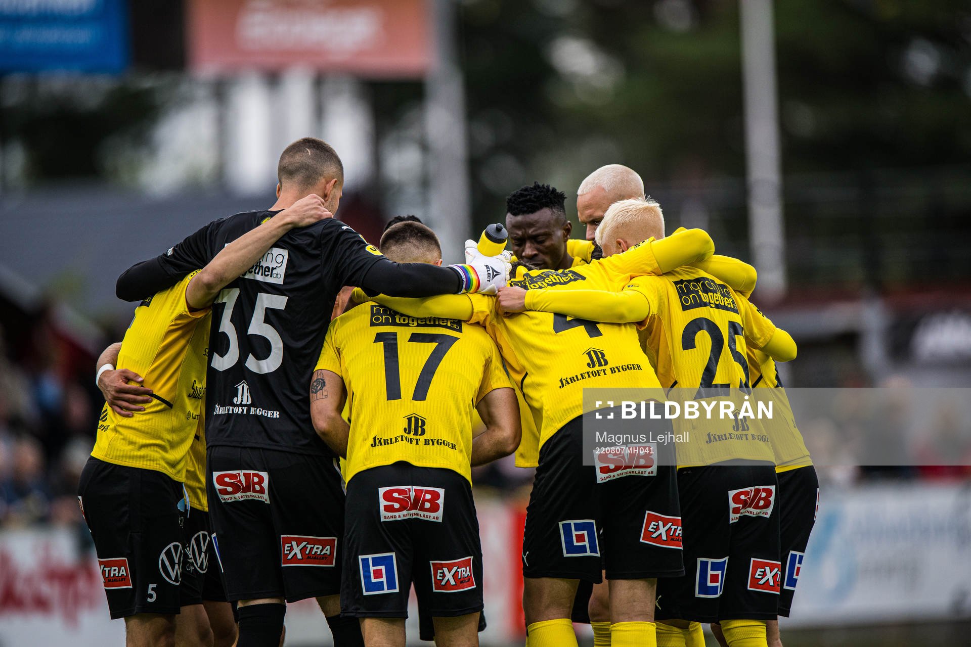 Mjällby innan fotbollsmatchen i Allsvenskan mellan