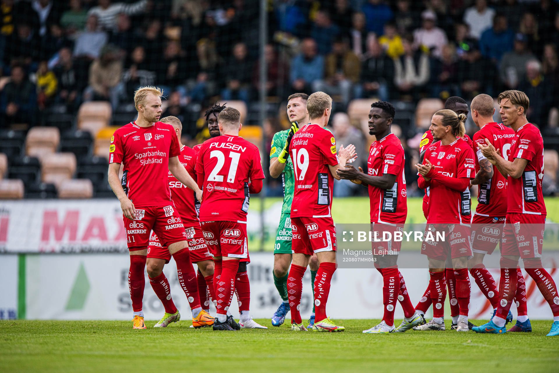 Elfsborg jublar innan fotbollsmatchen i Allsvenskan mellan