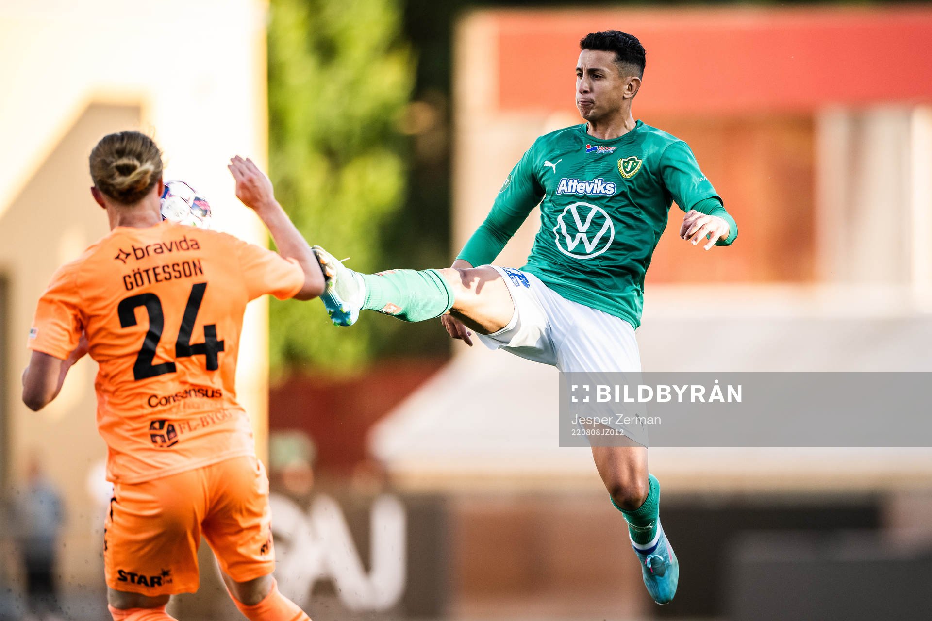 Jönköpings Södras Anas Al Asbahi under fotbollsmatchen i Superettan mellan AFC Eskilstuna och Jönköpings Södra den 8 augusti 2022 i Eskilstuna.