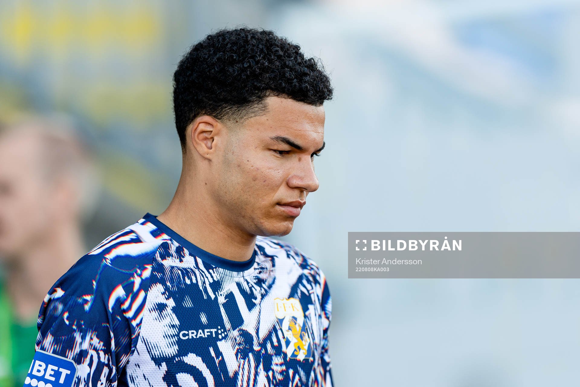 IFK Göteborgs Alexander Jallow före fotbollsmatchen i