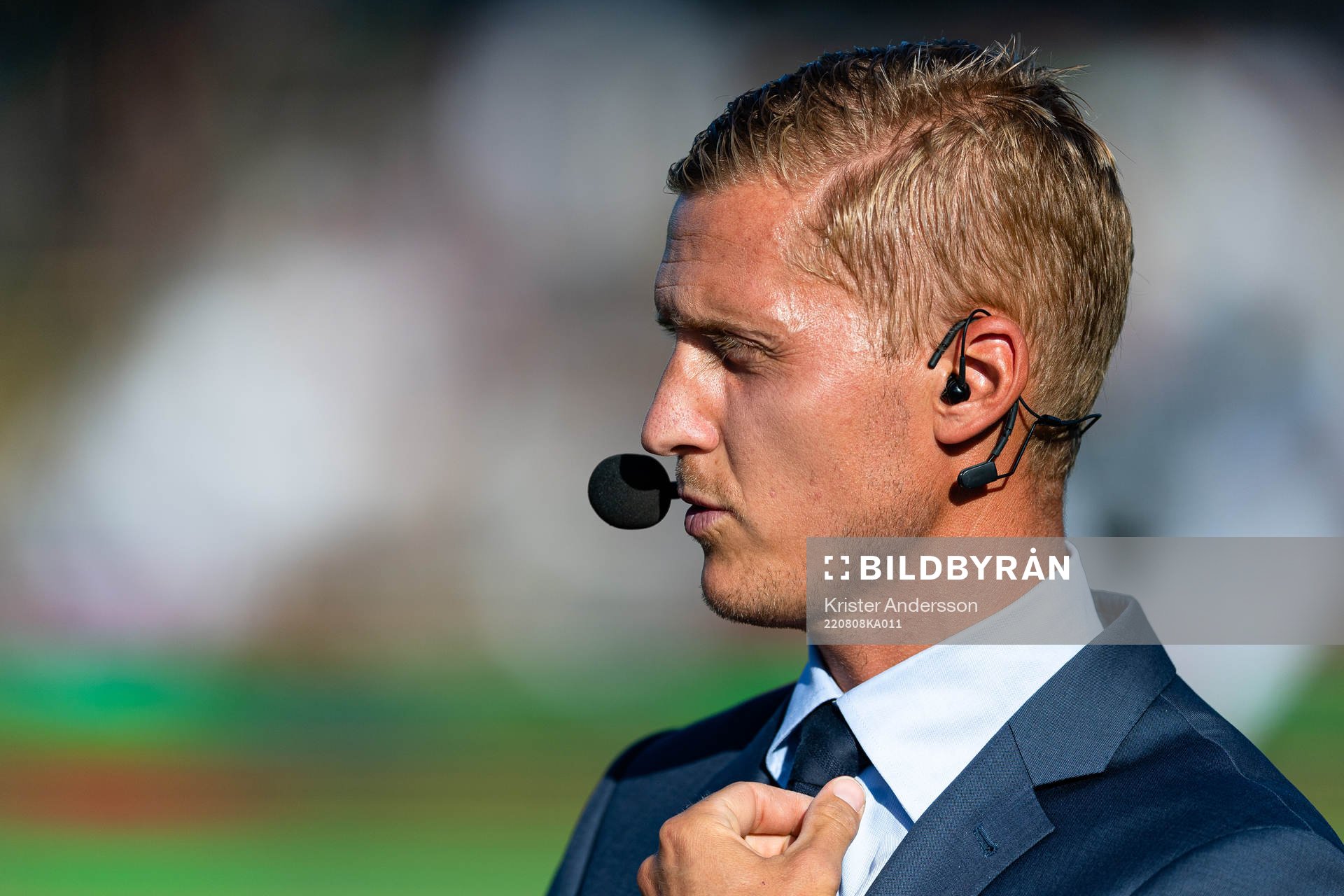 Discovery+ Pär Hansson inför fotbollsmatchen i Allsvenskan mellan Varberg och IFK Göteborg den 8 augusti 2022 i Varberg. 
