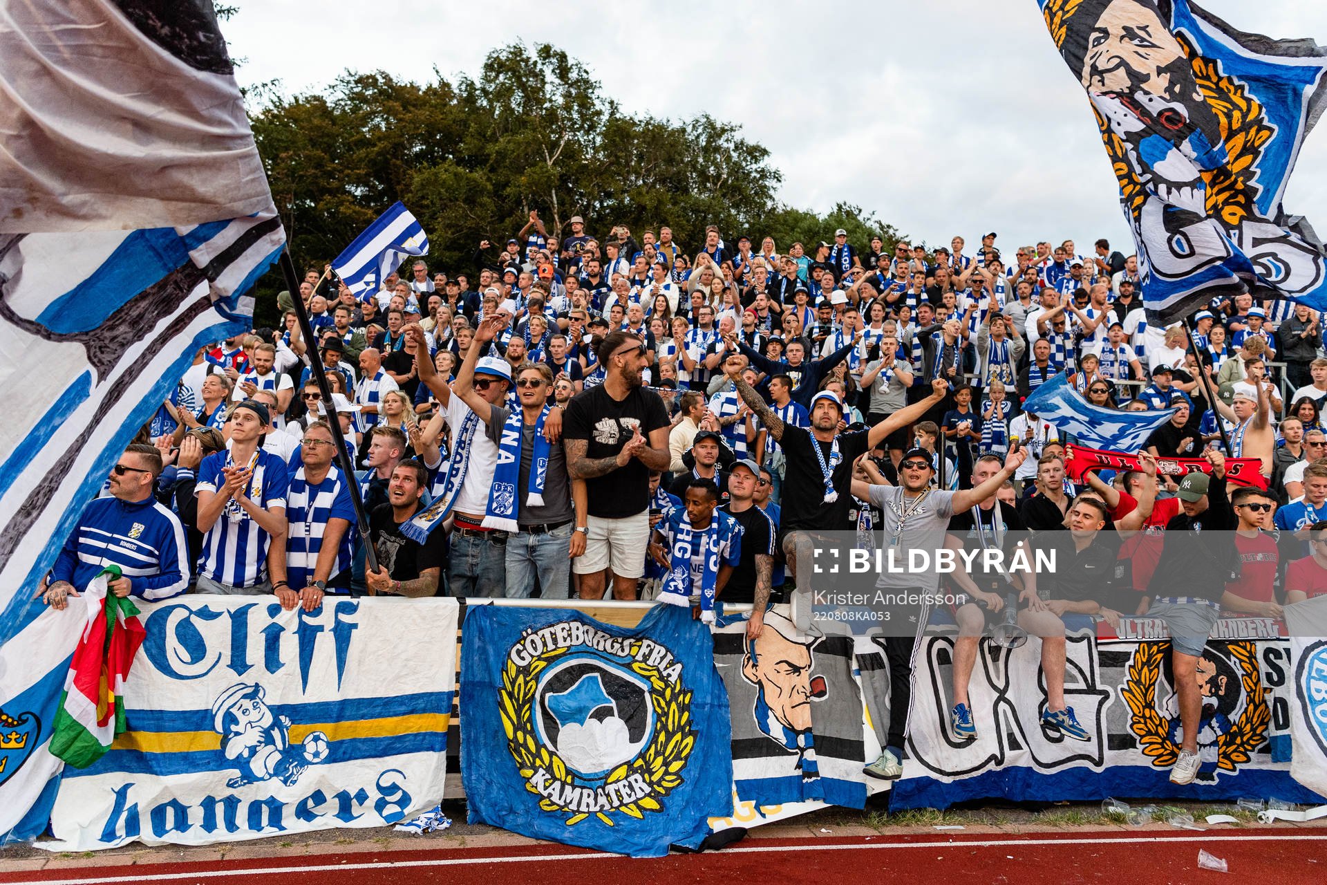 under fotbollsmatchen i Allsvenskan mellan Varberg och IFK Göteborg den 8 augusti 2022 i Varberg. 