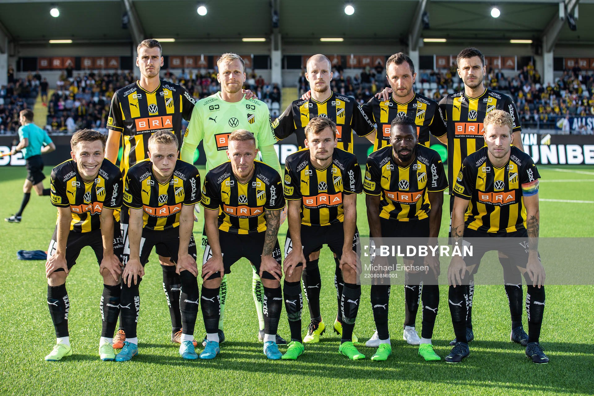 Häckens startelva uppe fr.v. Johan Hammar, målvakt Peter