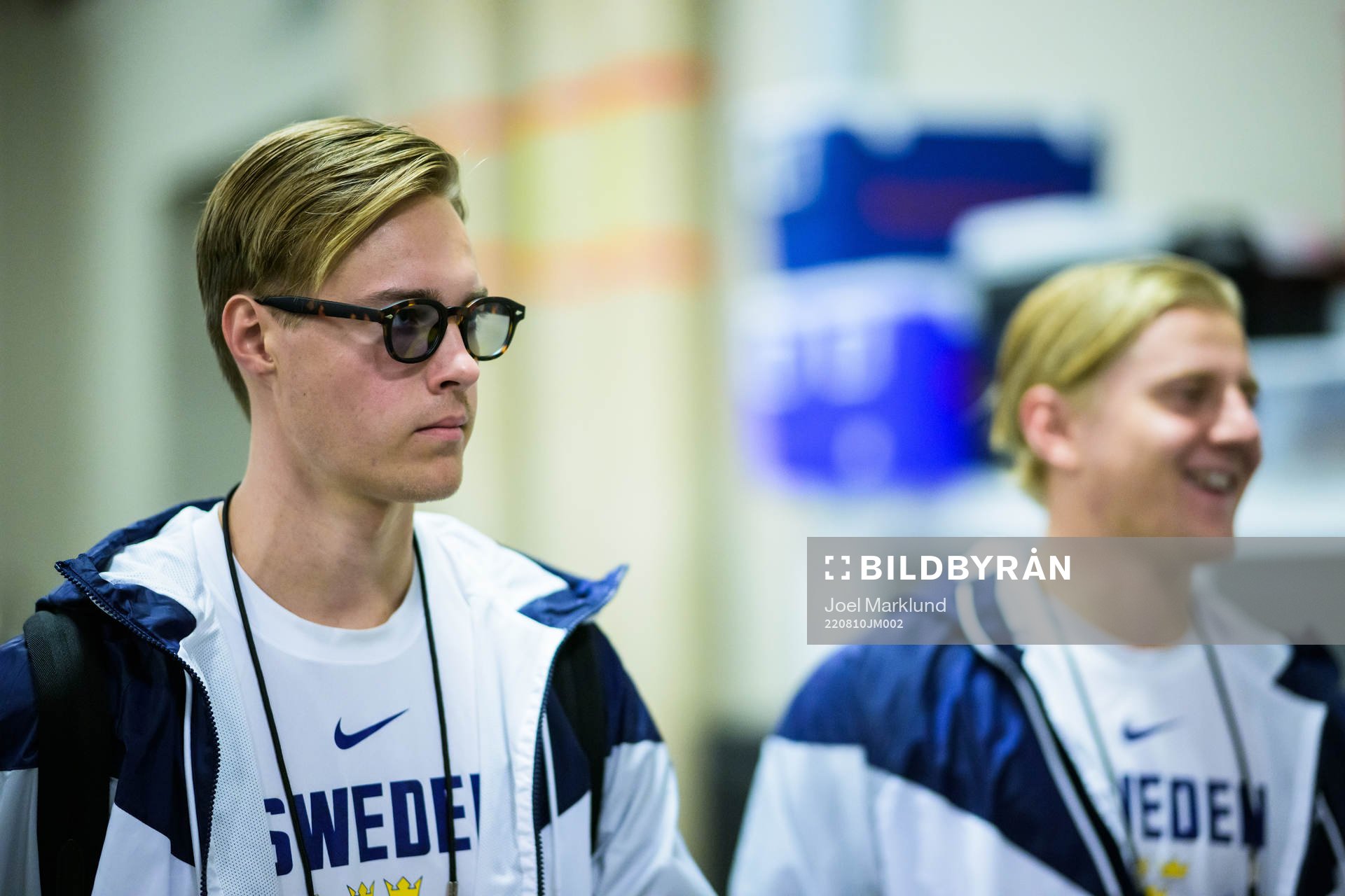 Goaltender Calle Clang of Sweden arrives to the arena for