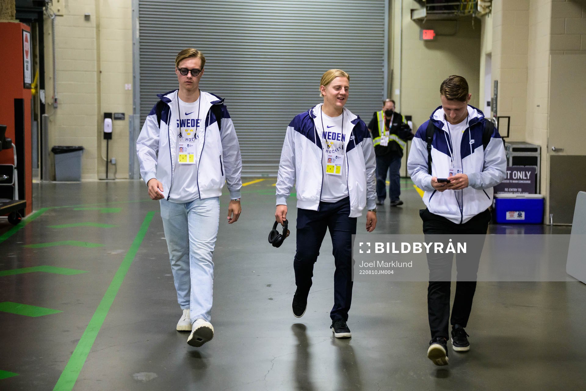 Goaltender Calle Clang, Emil Andrae and Oskar Magnusson of