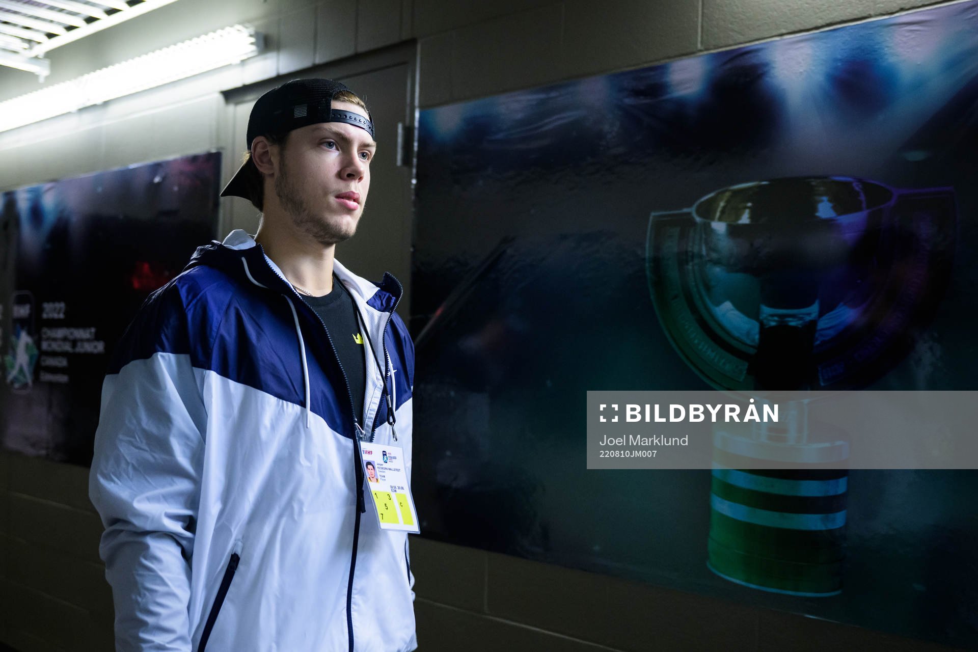 Goaltender Jesper Wallstedt of Sweden arrives to the arena