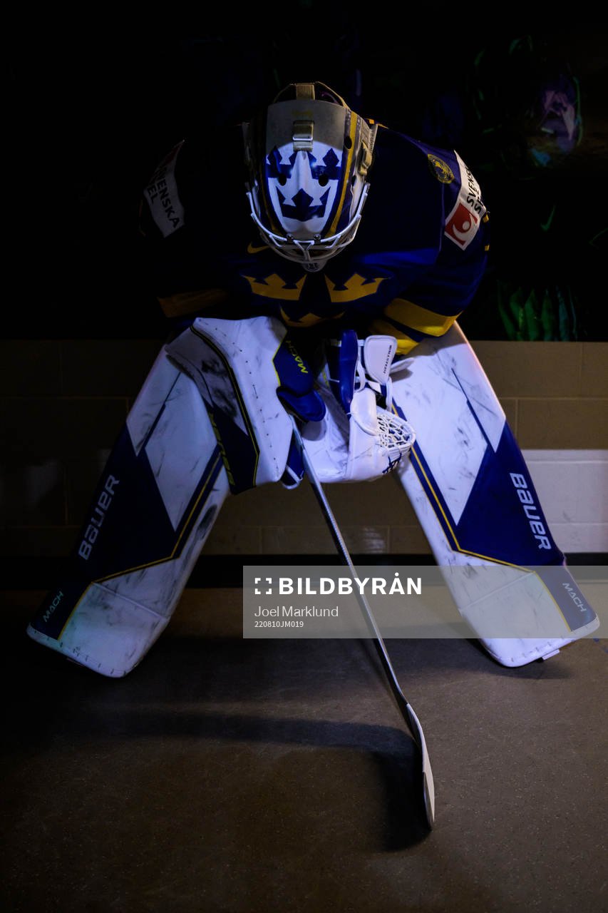 Goaltender Jesper Wallstedt of Sweden