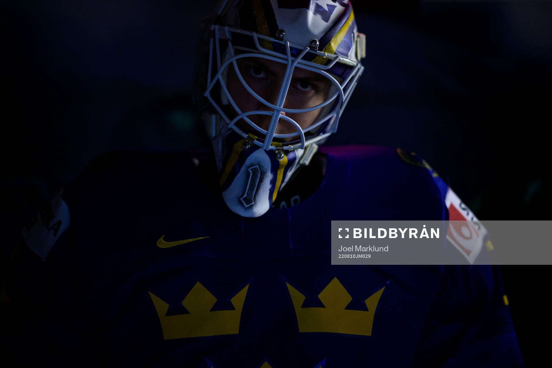 Goaltender Jesper Wallstedt of Sweden