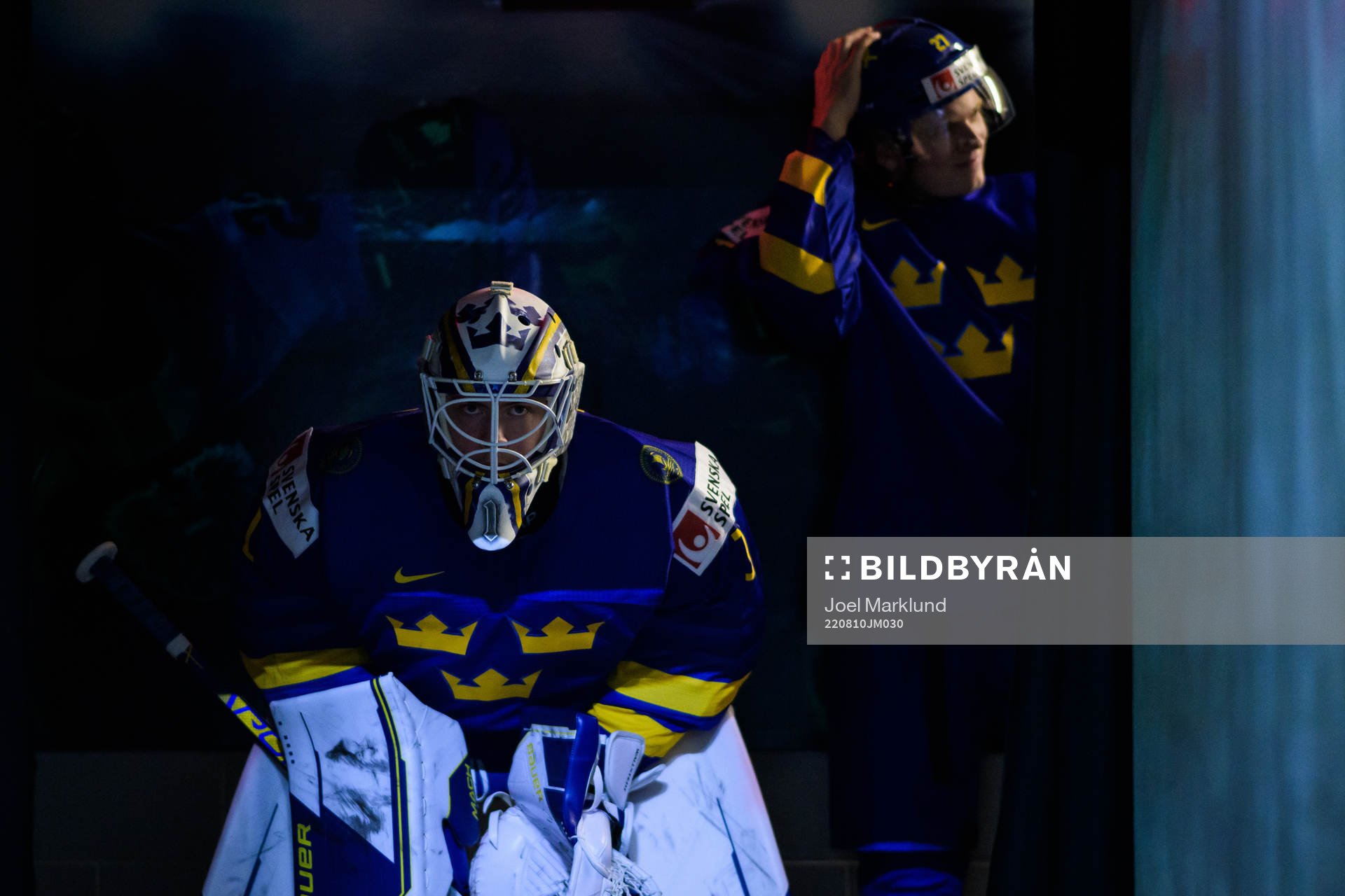 Goaltender Jesper Wallstedt of Sweden