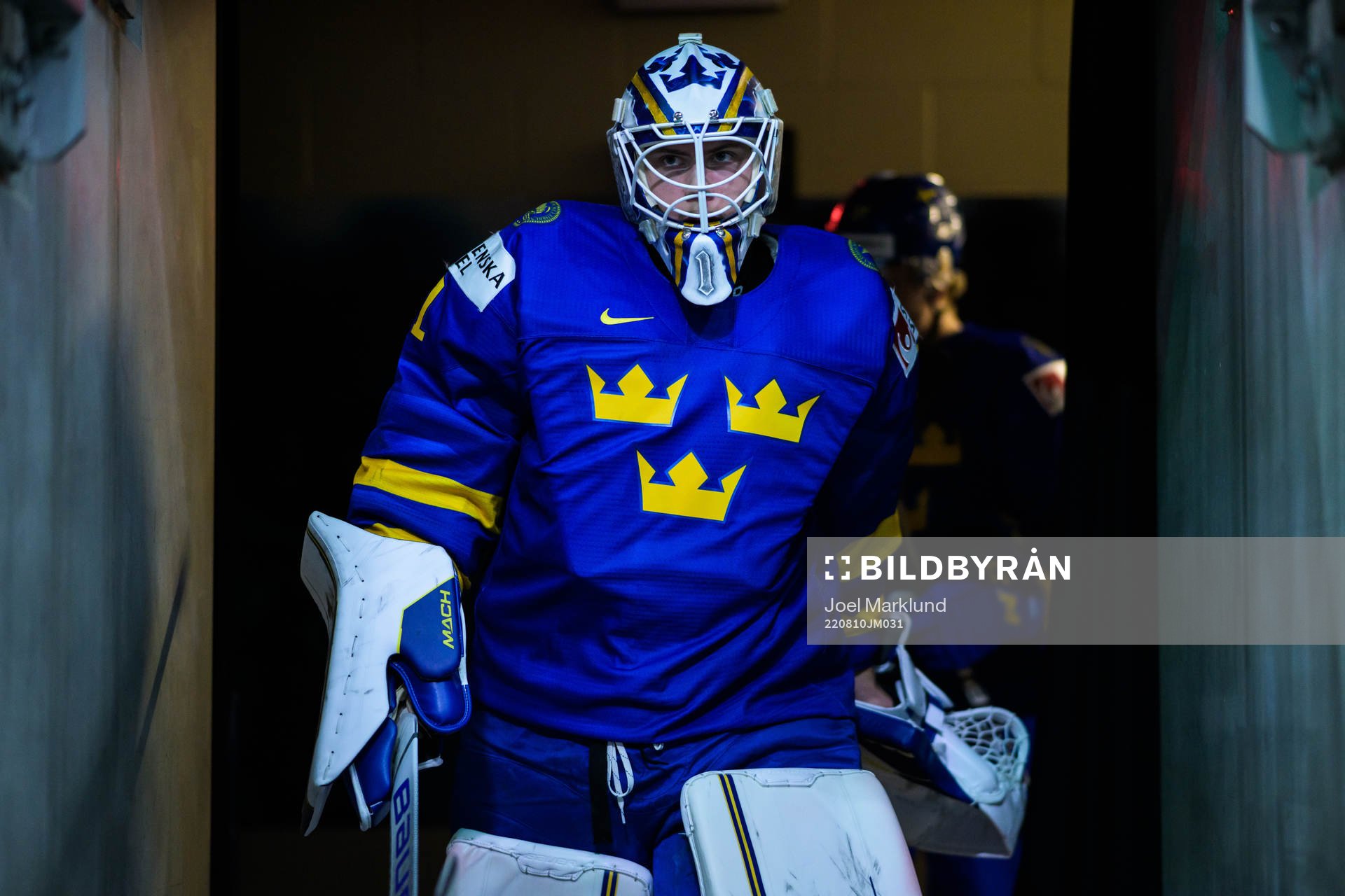 Goaltender Jesper Wallstedt of Sweden