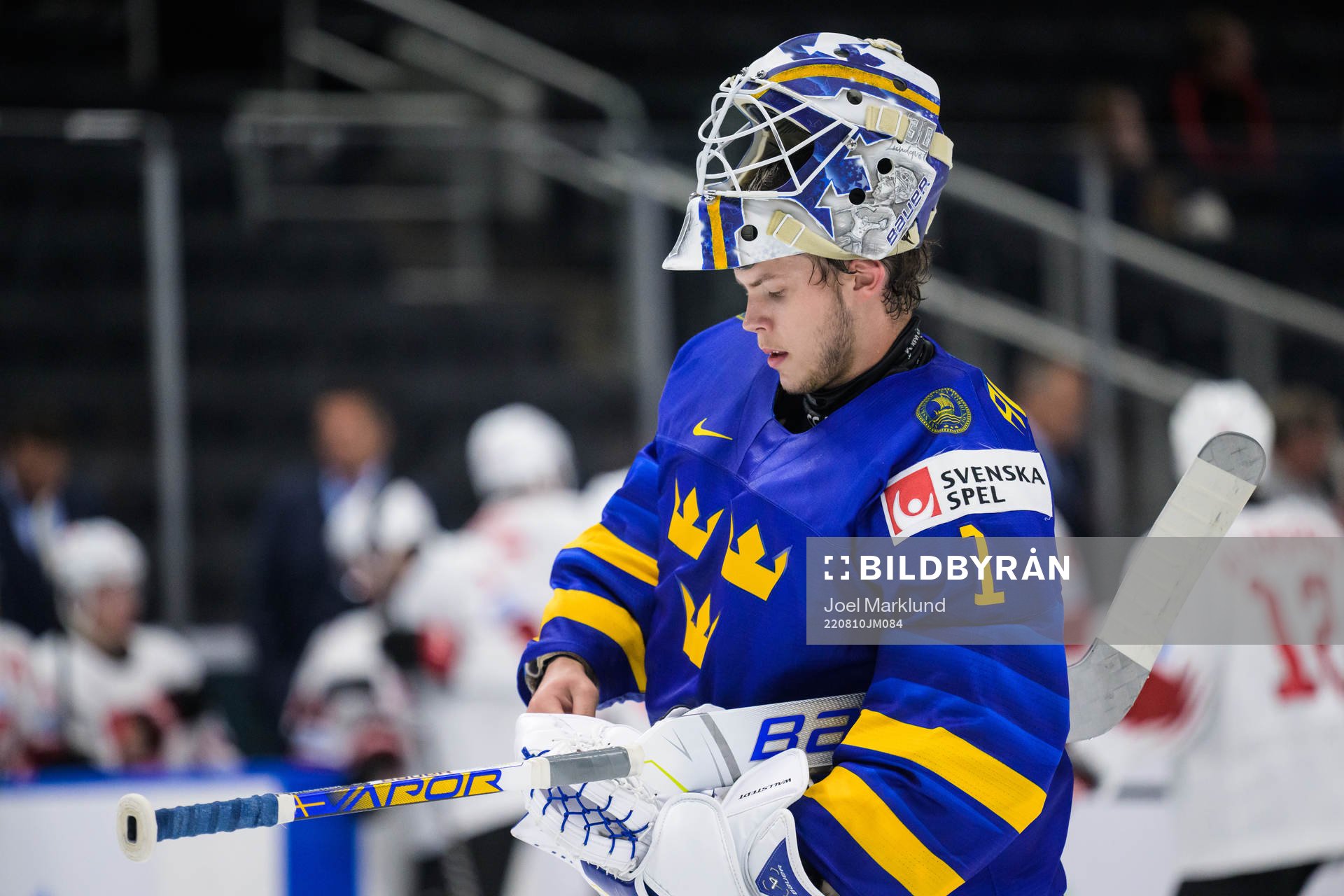 Goaltender Jesper Wallstedt of Sweden