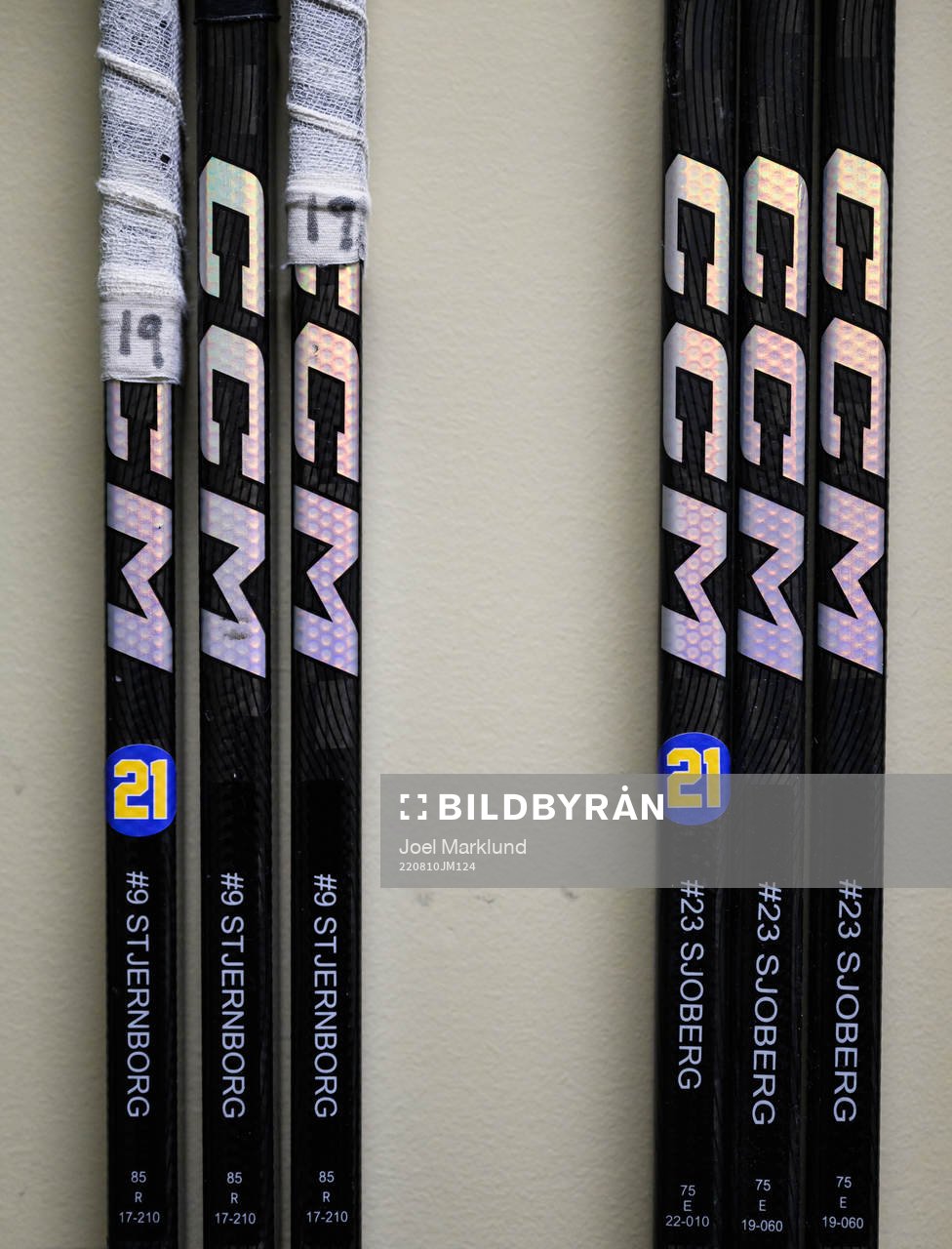 Sticks of Victor Stjernborg and Albert Sjöberg of Sweden