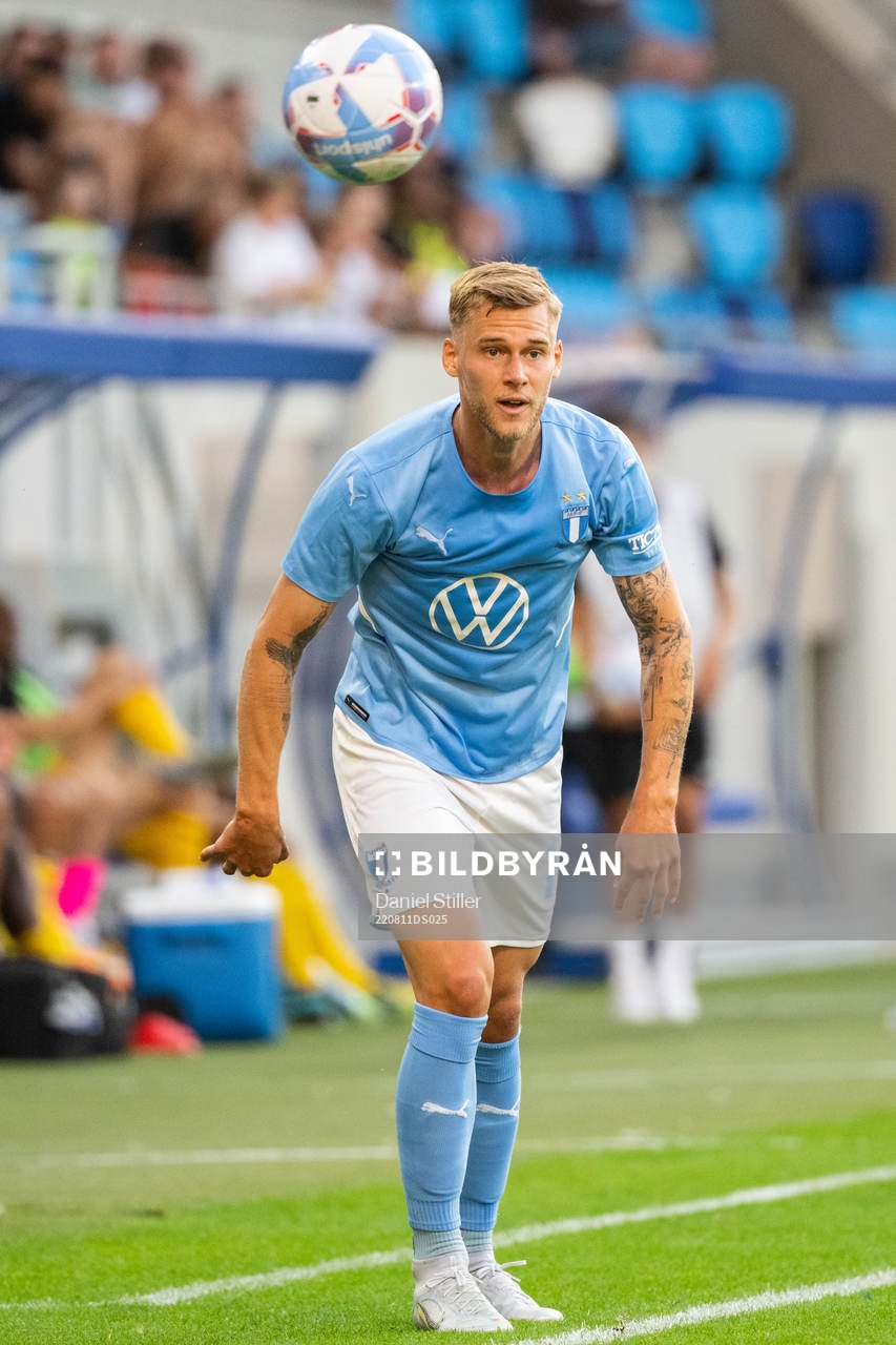 Felix Beijmo of Malmö during the UEFA Europa League qualification between Diddeleng and Malmö FF on August 11, 2022 in Luxembourg.