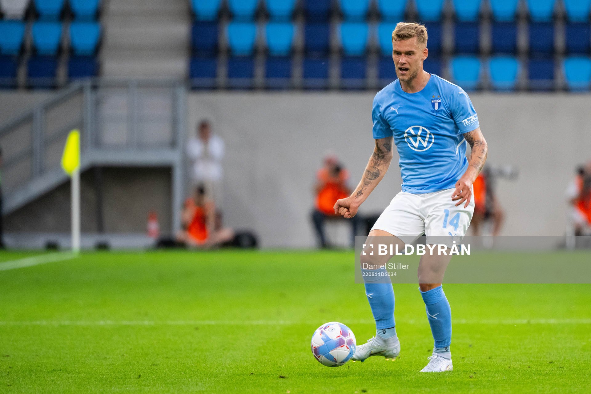 Felix Beijmo of Malmö during the UEFA Europa League qualification between Diddeleng and Malmö FF on August 11, 2022 in Luxembourg.