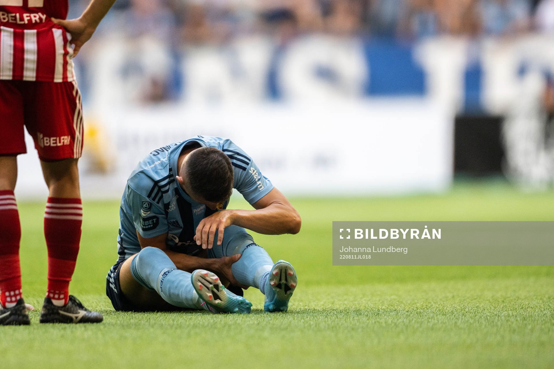 Haris Radetinac of Djurgården in pain