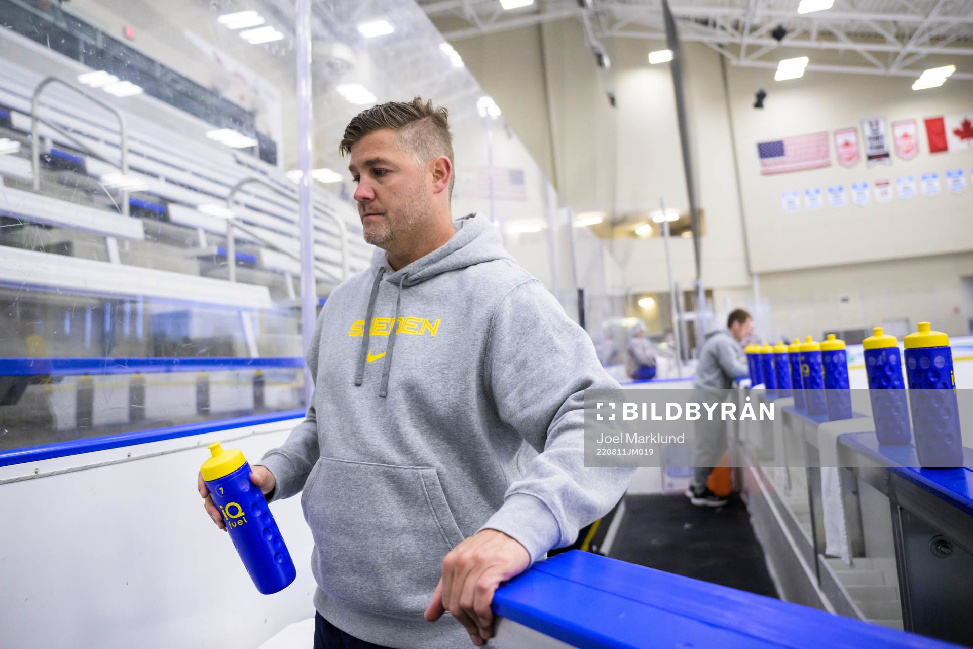 Doctor Ryan Allenby of Sweden at a practice session