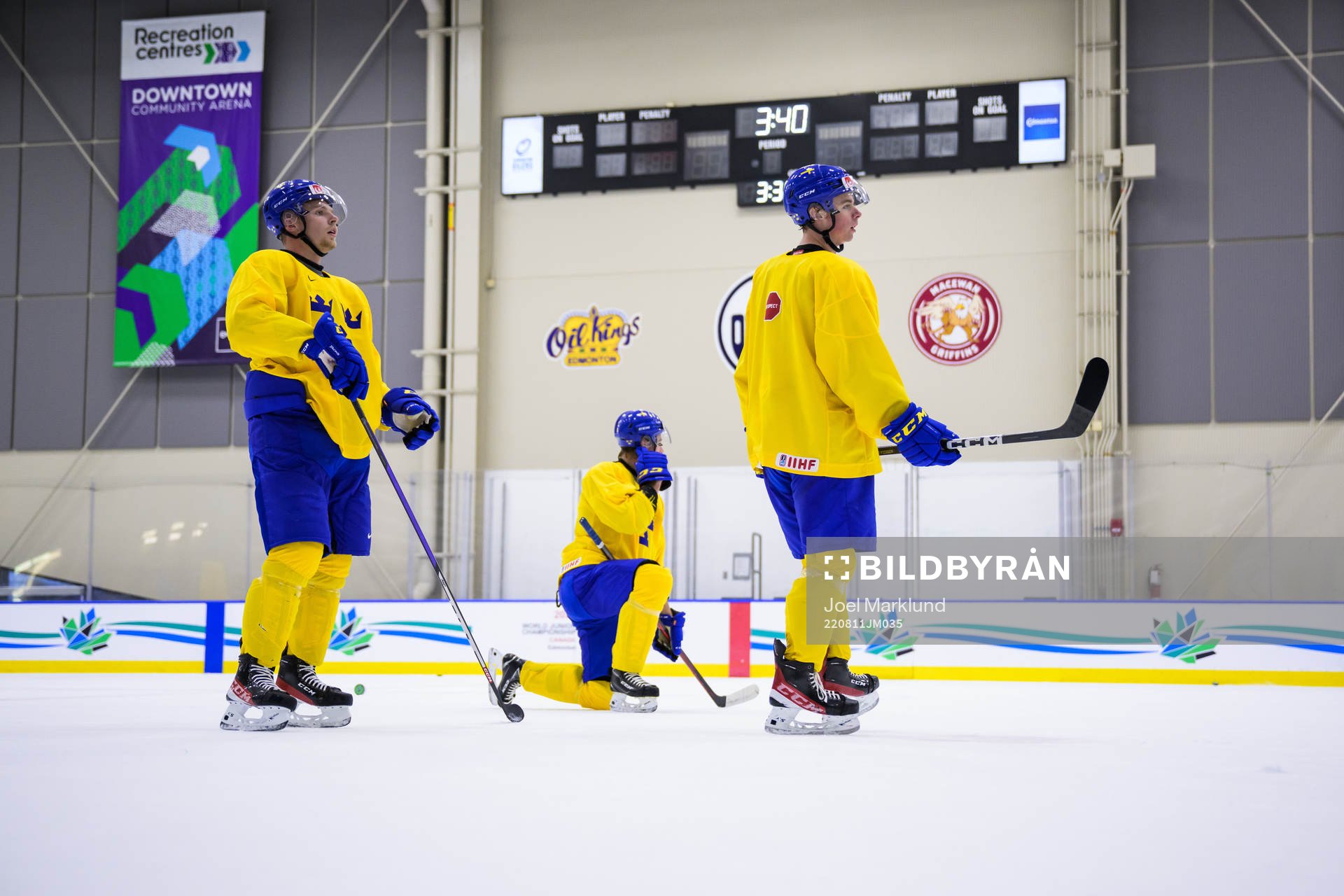 Anton Olsson, Leo Lööf and Ludvig Jansson of Sweden at a