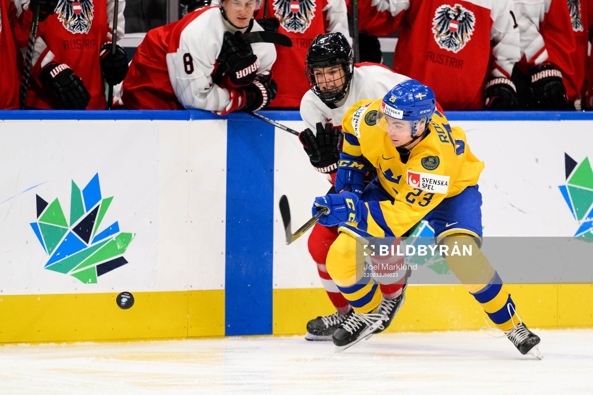 David Reinbacher of Austria and Isak Rosén of Sweden