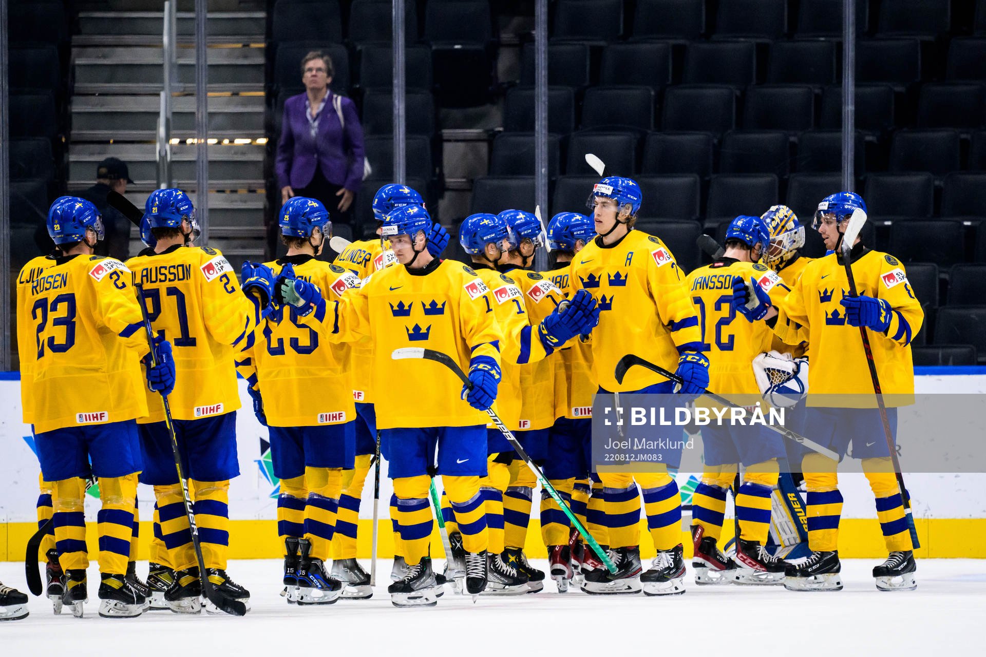 Players of Sweden celebrate