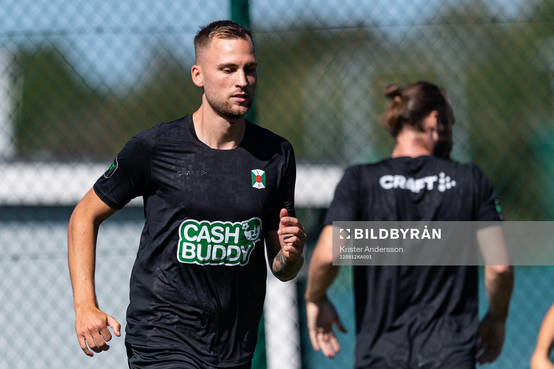 Varbergs Filip Bohman under en träning med Varberg den 12 augusti 2022 i Varberg. 