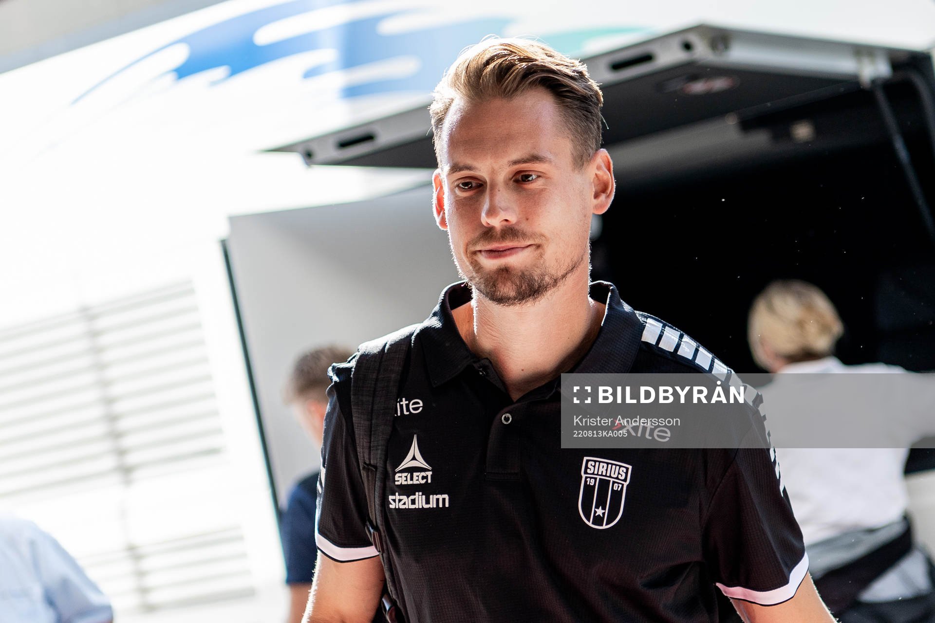 Sirius tränare Daniel Bäckström före fotbollsmatchen i