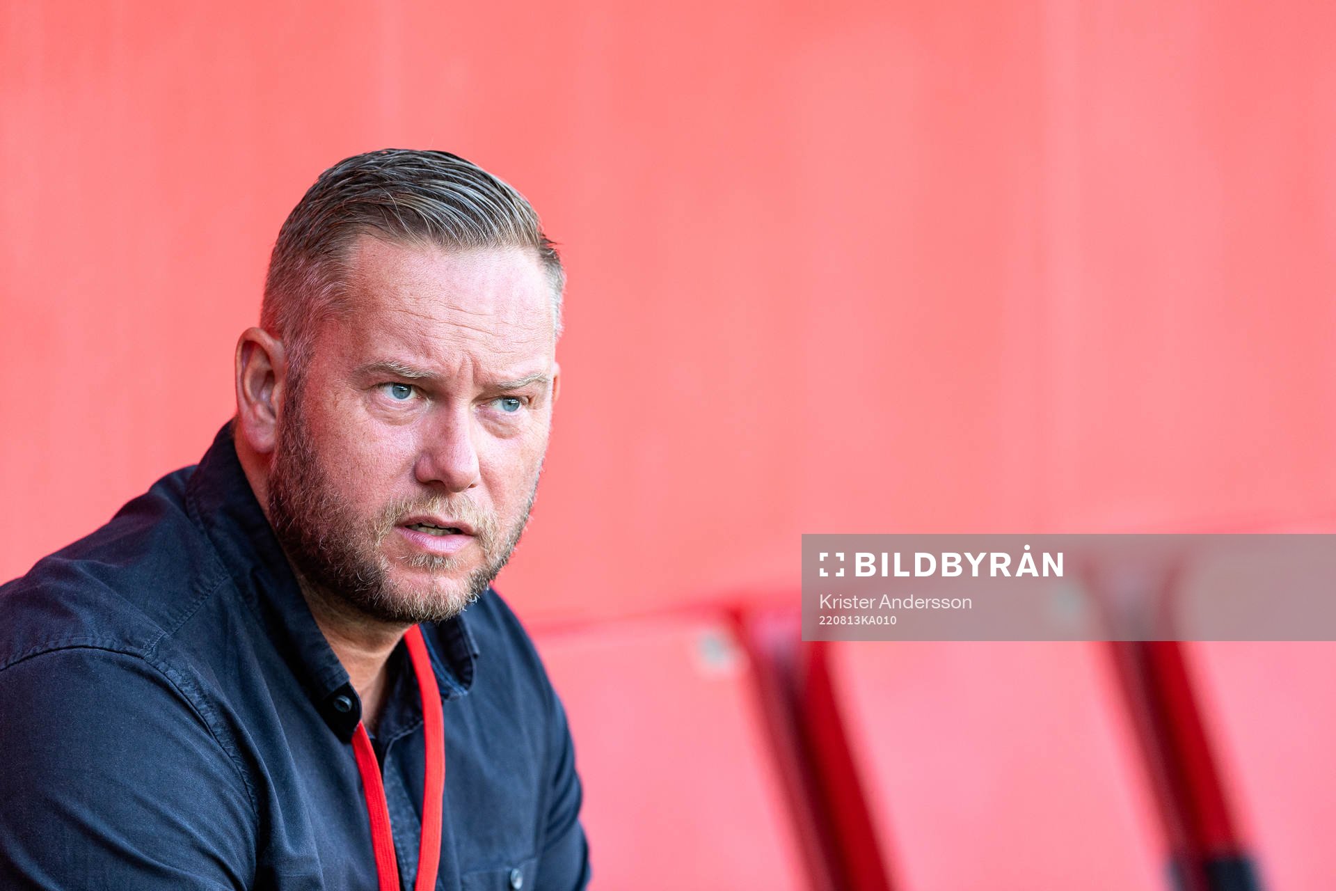 Helsingborgs klubbdirektör Joel Sandborg före
