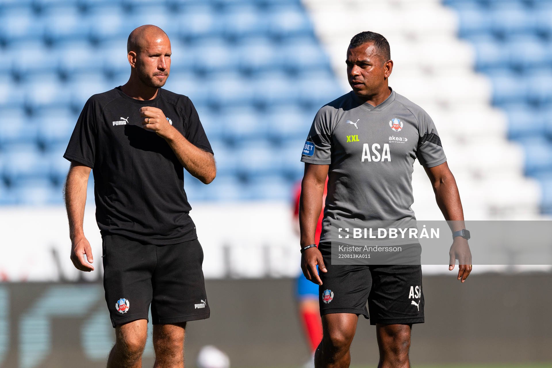Helsingborgs båda tränare Mattias Lindström och Alvaro