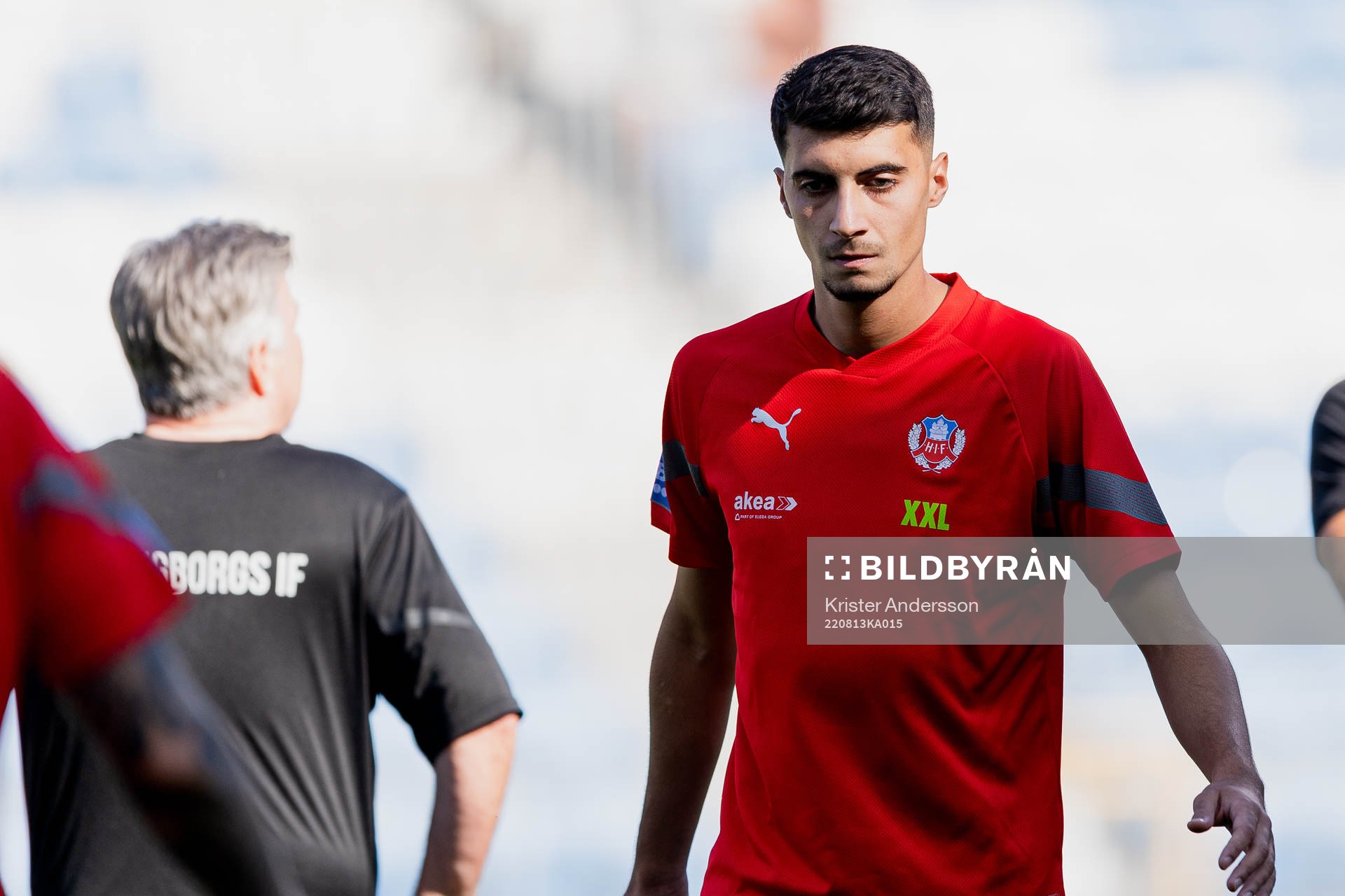Helsingborgs Amar Muhsin före fotbollsmatchen i