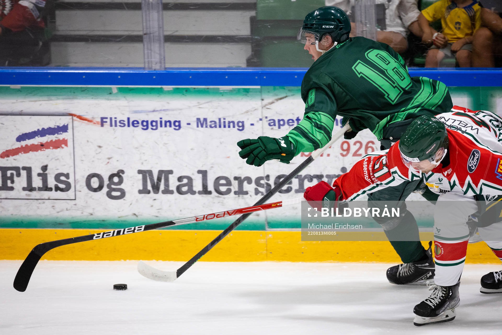 Färjestads Martin Skärberg och Frölundas Mats Rosseli