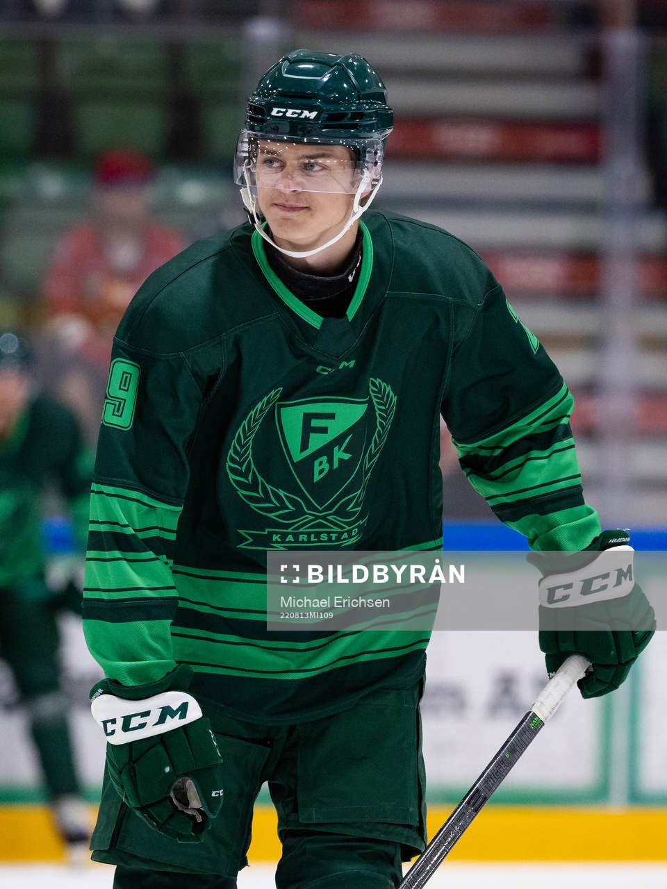 Färjestads Lucas Forsell innan ishockeymatchen i