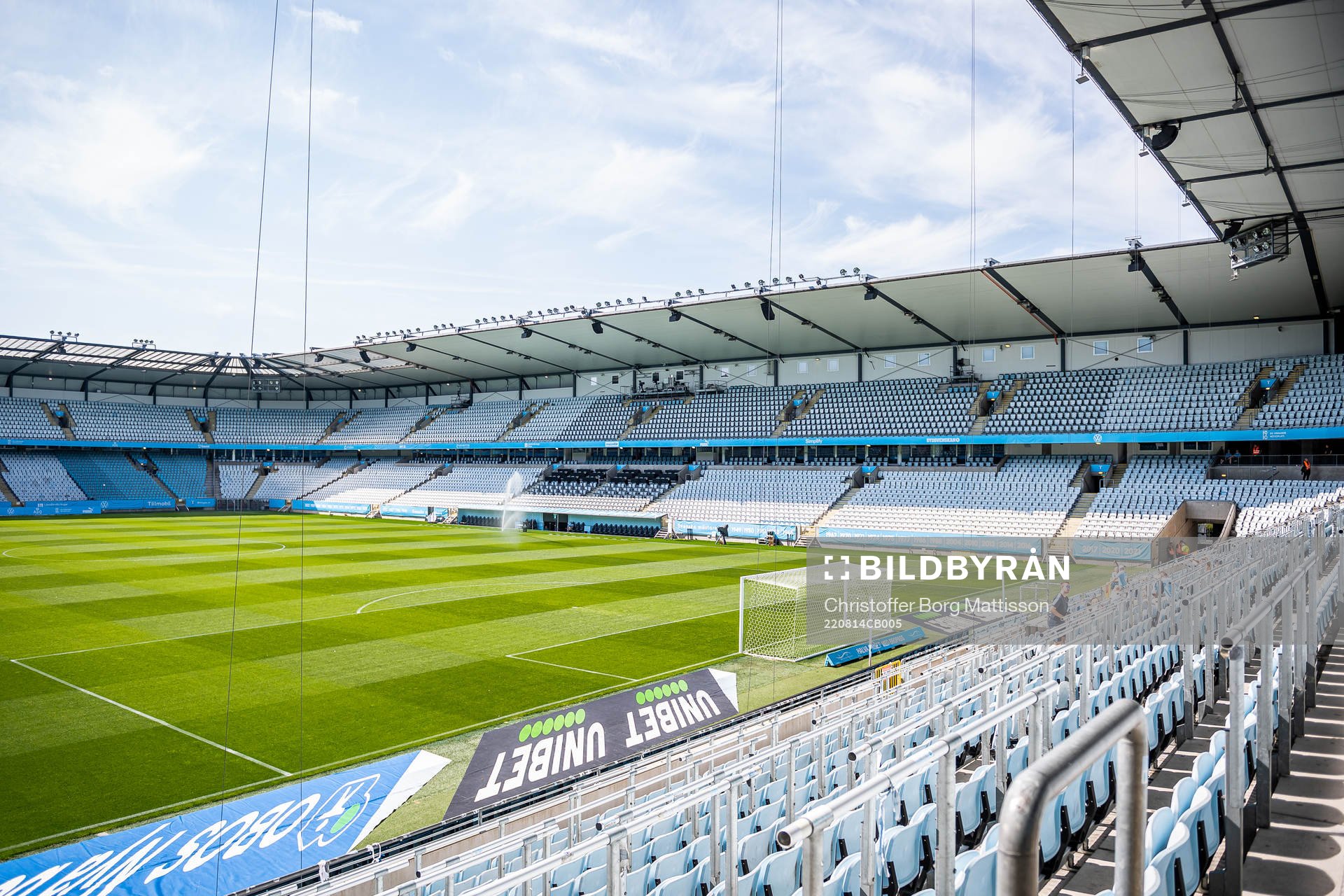 Eleda Stadion interiör inför fotbollsmatchen i Allsvenskan mellan Malmö FF och GIF Sundsvall den 14 augusti 2022 i Malmö.