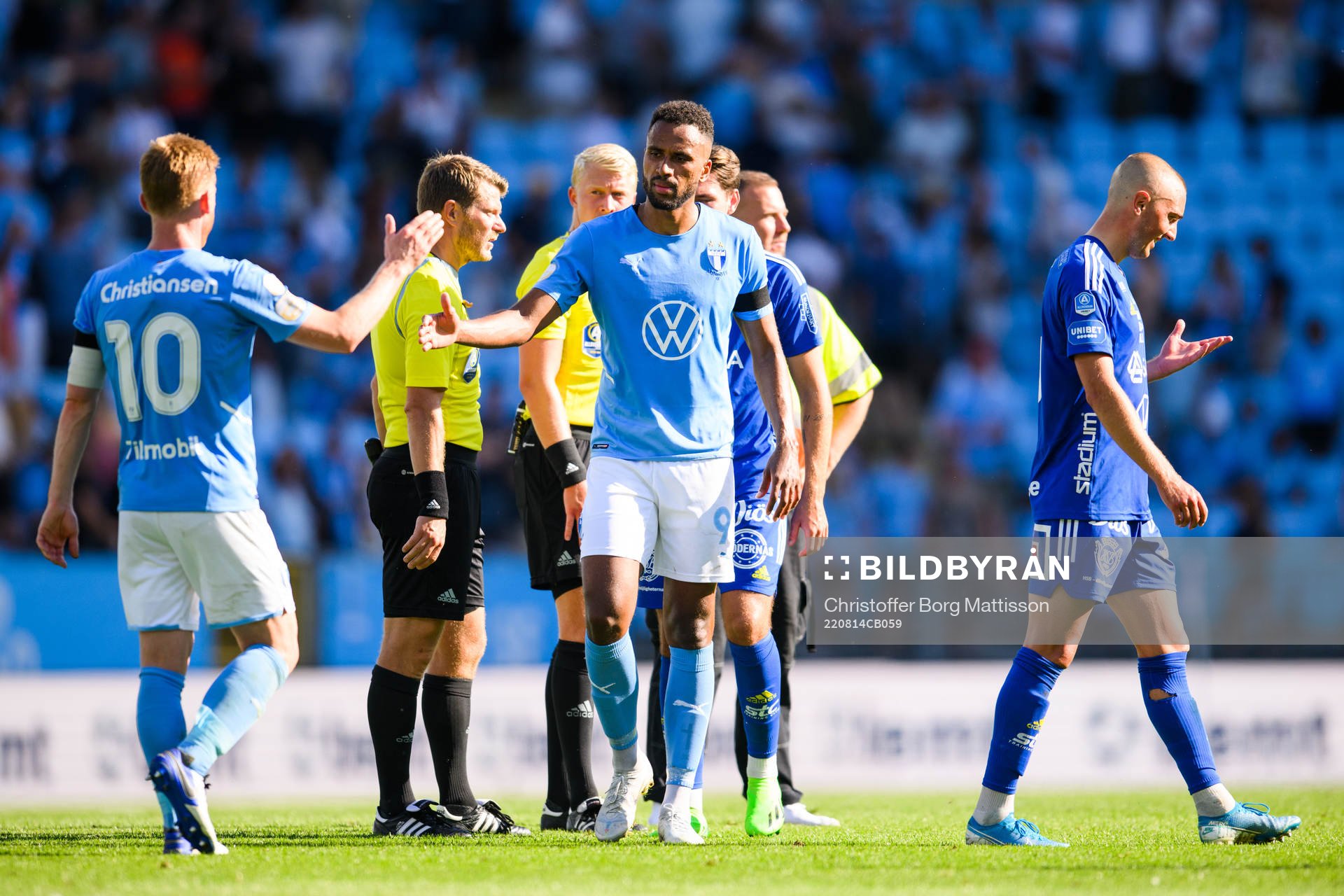 Malmö FFs Anders Christiansen och Isaac Kiese Thelin jublar