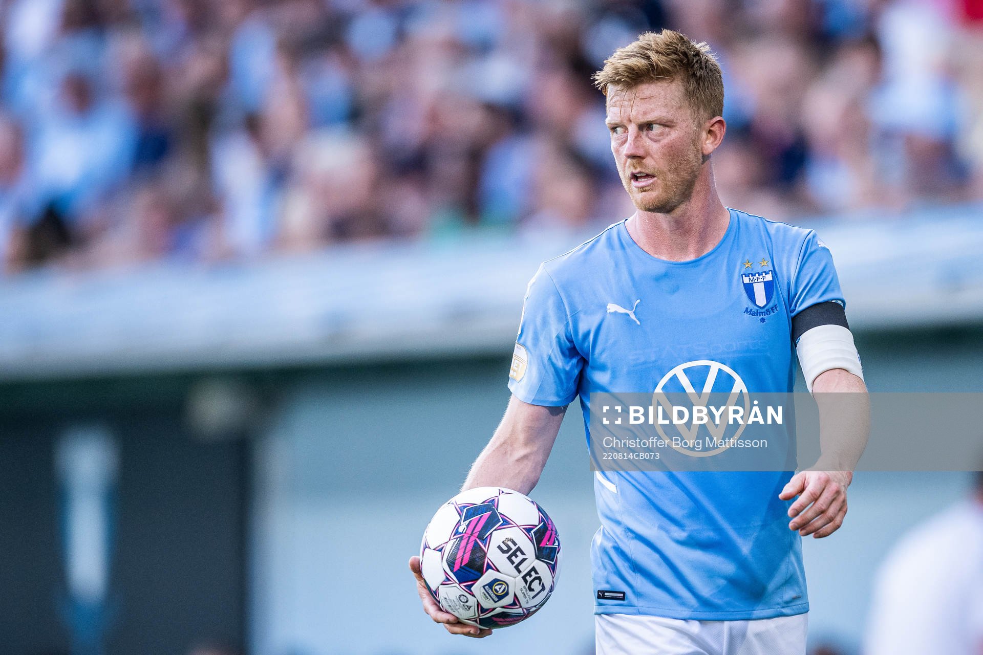 Malmö FFs Anders Christiansen under fotbollsmatchen i Allsvenskan mellan Malmö FF och GIF Sundsvall den 14 augusti 2022 i Malmö. 