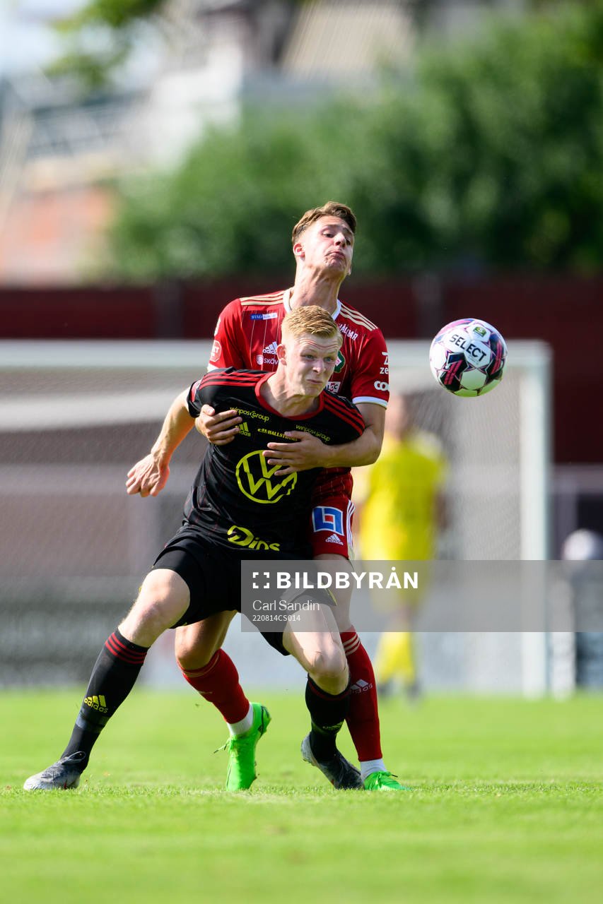 Skövde AIKs Gabriel Wallentin och Östersunds Malcolm Stolt