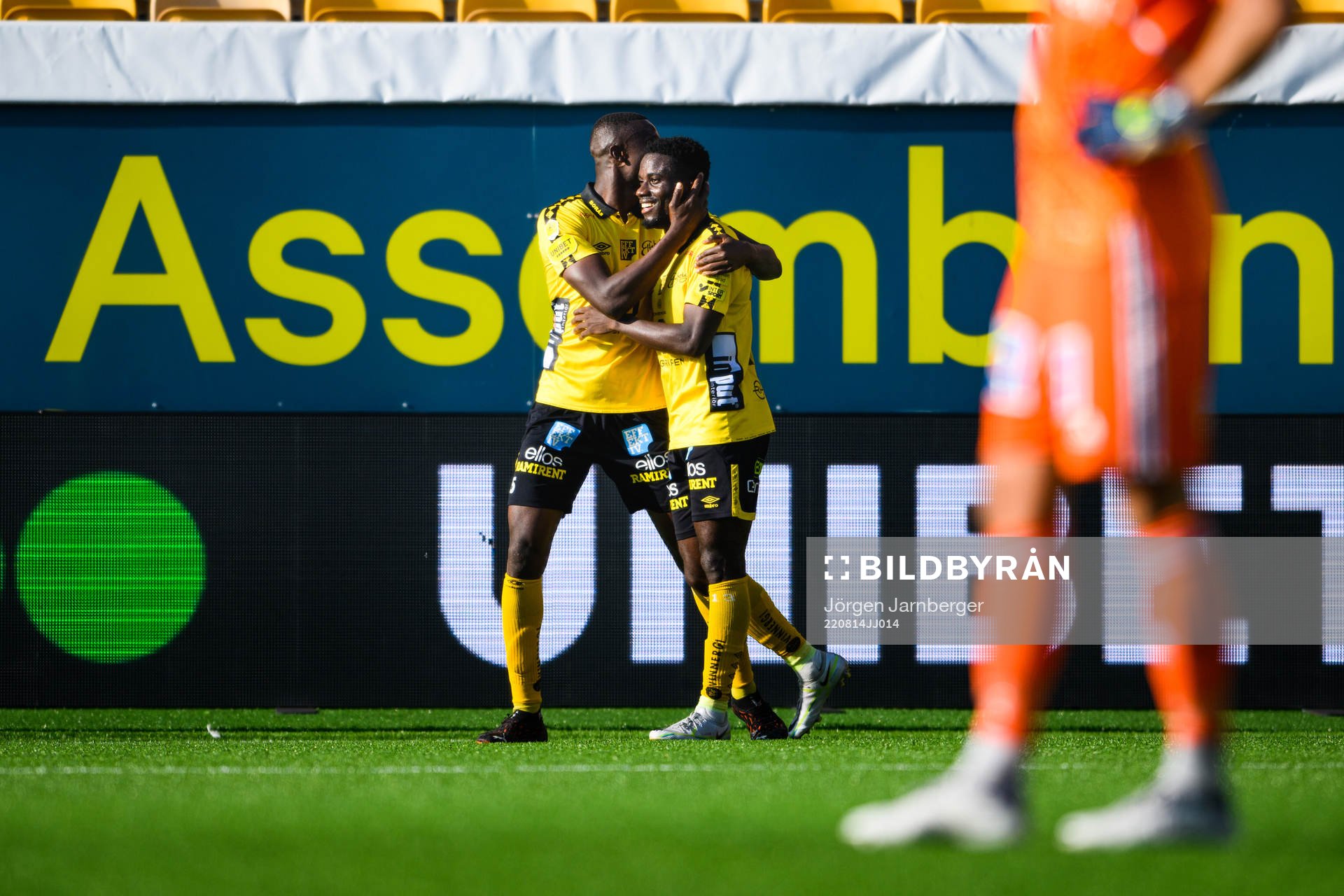 Elfsborgs Michael Baidoo och Maudo Lamine Jarjué jublar