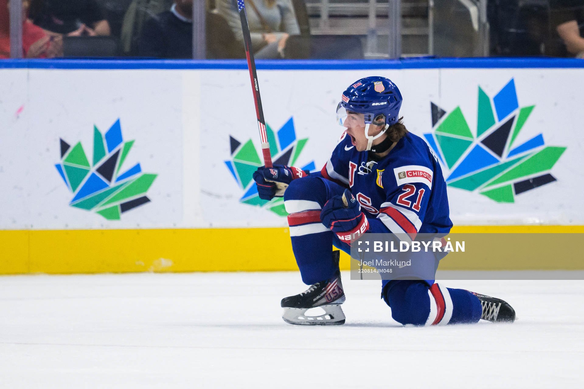 Brett Berard of USA celebrates scoring 1-0